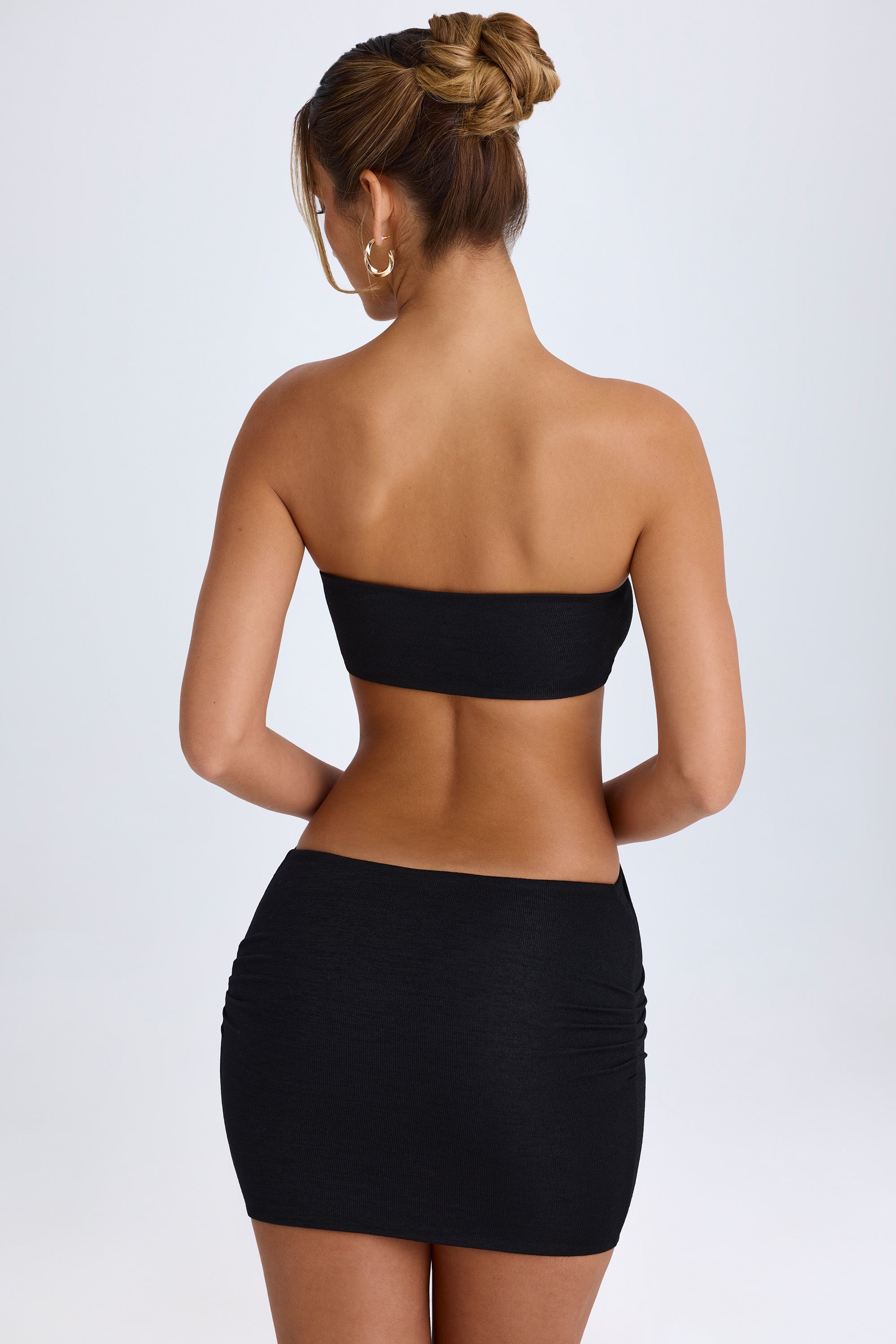 LILIA Bandeau Cut-Out Mini Dress in Black - Image 2