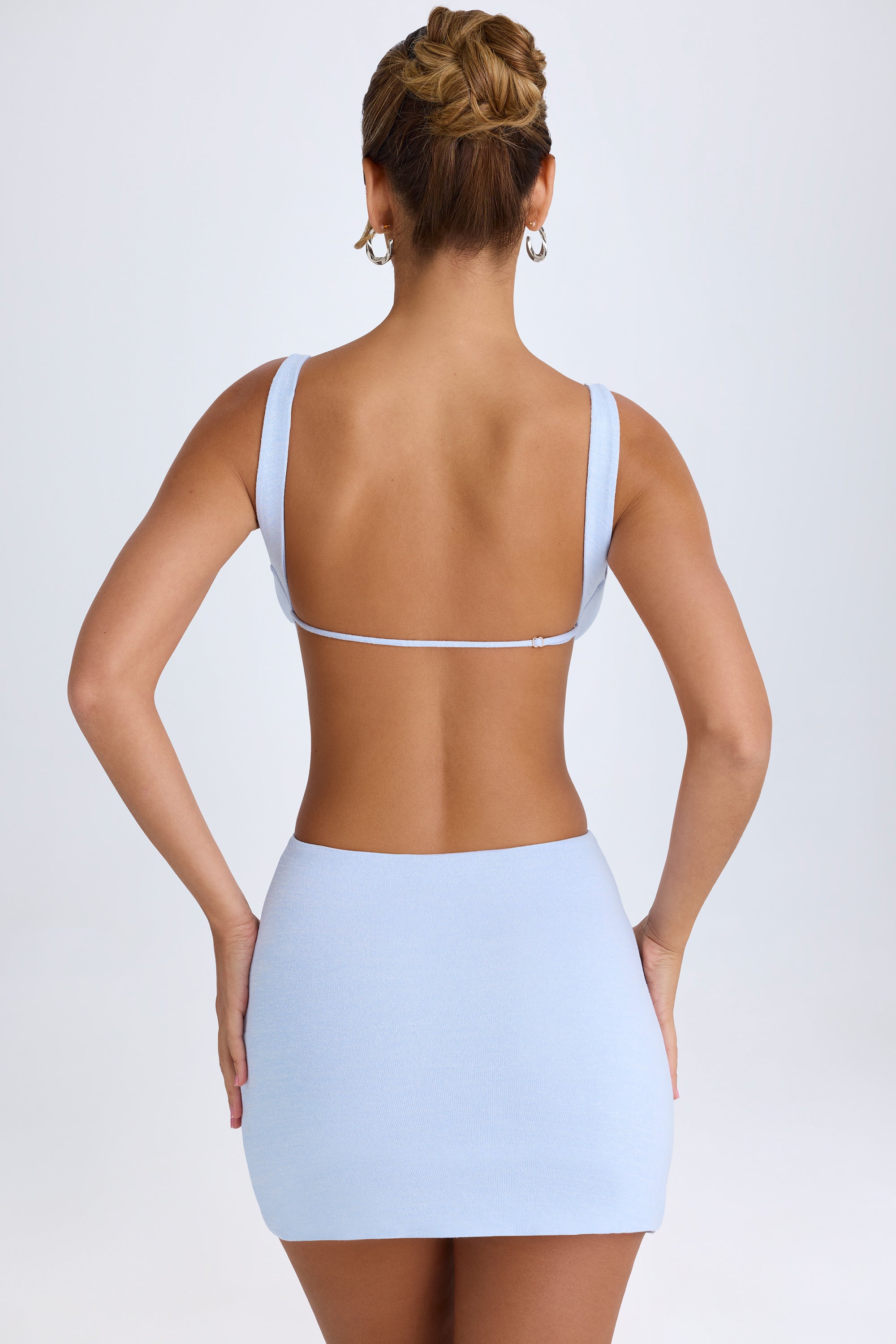 Gaia Cut-Out A-Line Mini Dress in Periwinkle Blue - Image 2