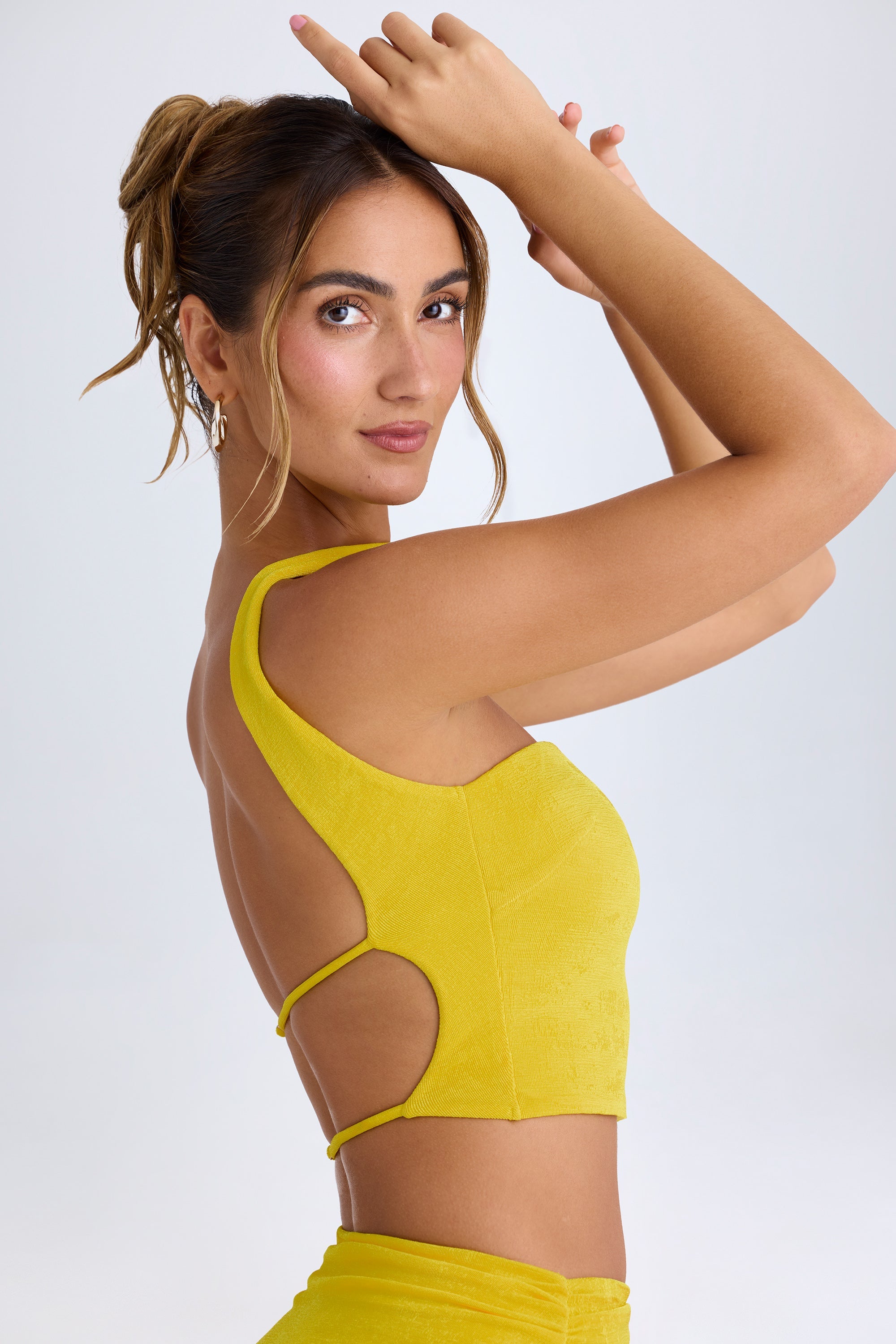Khai Choker-Detail Bandeau Top in Buttercup - Image 3