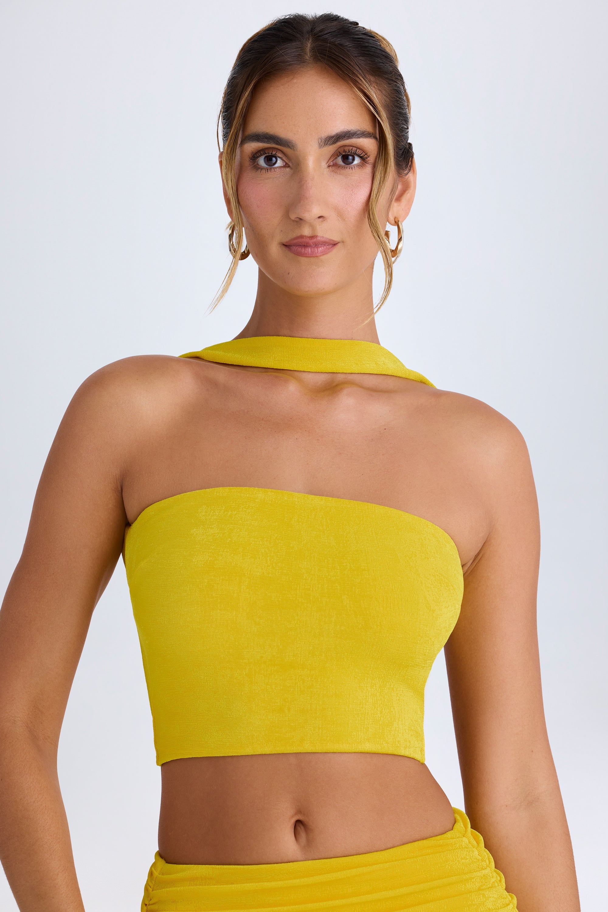 Khai Choker-Detail Bandeau Top in Buttercup - Image 2