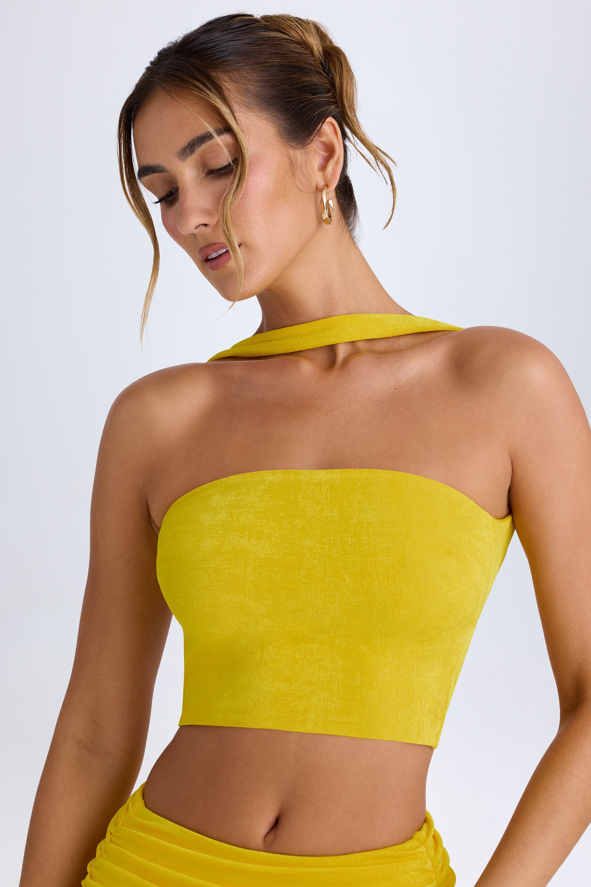 Khai Choker-Detail Bandeau Top in Buttercup - Image 4