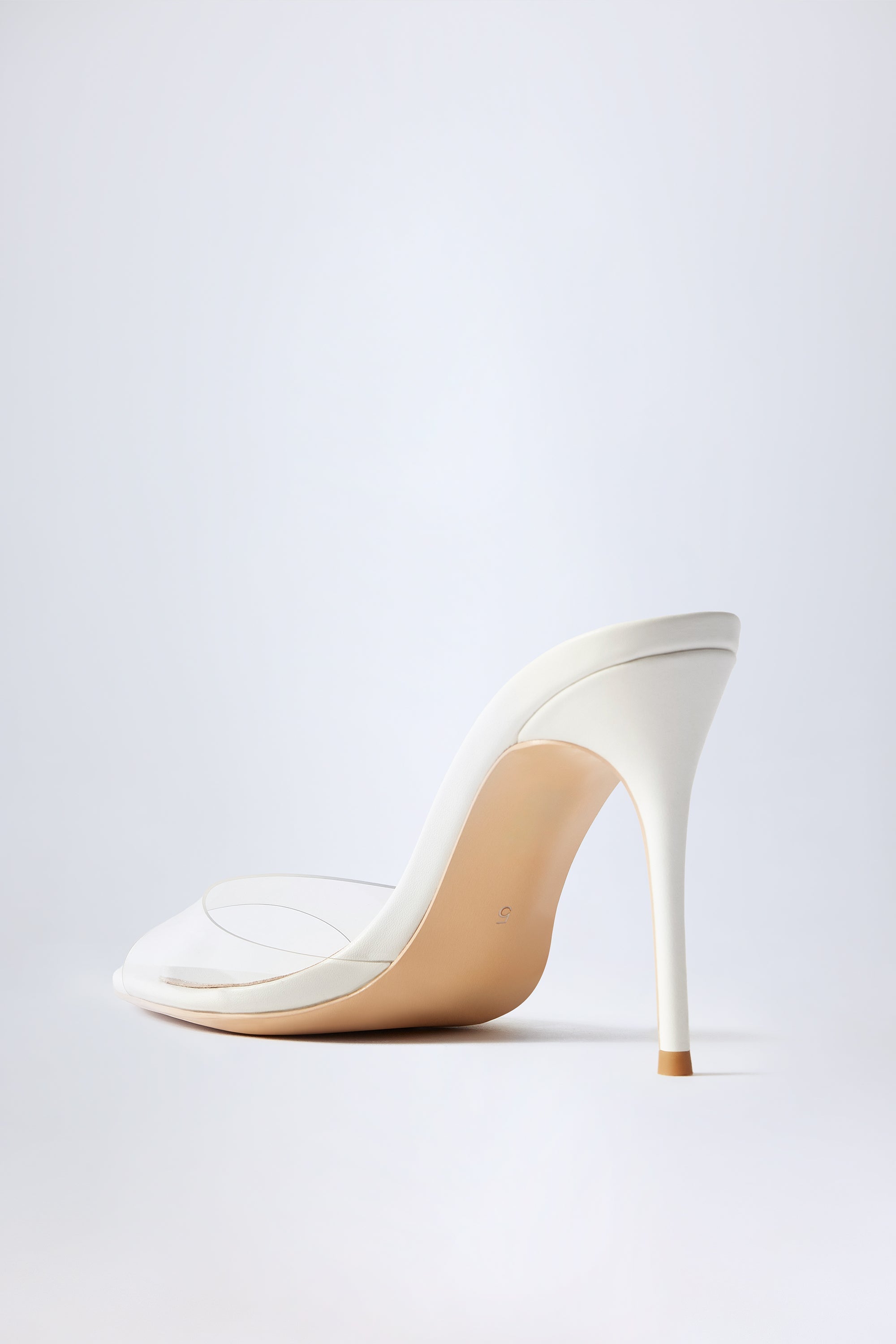 Almond-Toe Heeled Mules in Transparent PVC - Image 5
