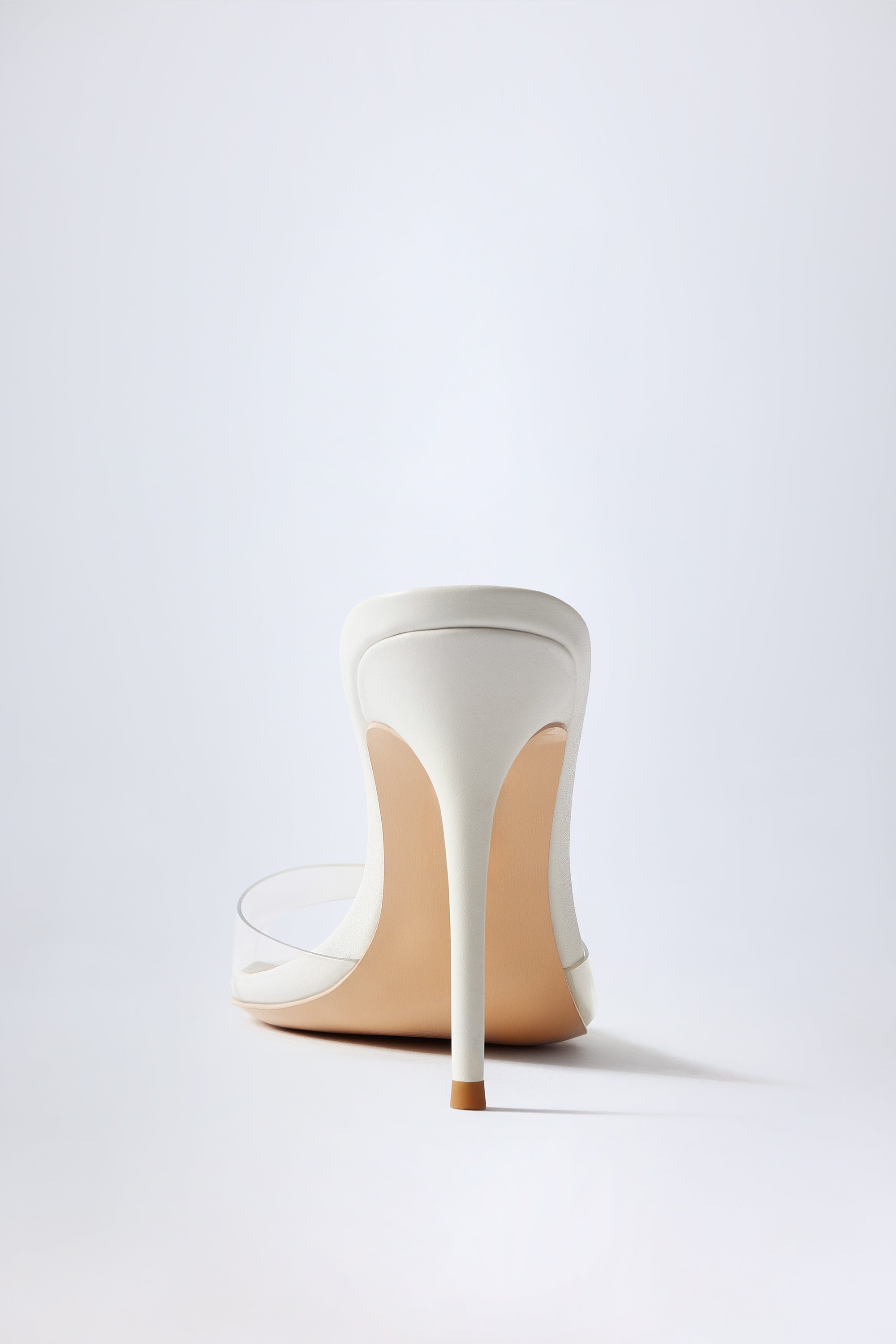 Almond-Toe Heeled Mules in Transparent PVC - Image 2