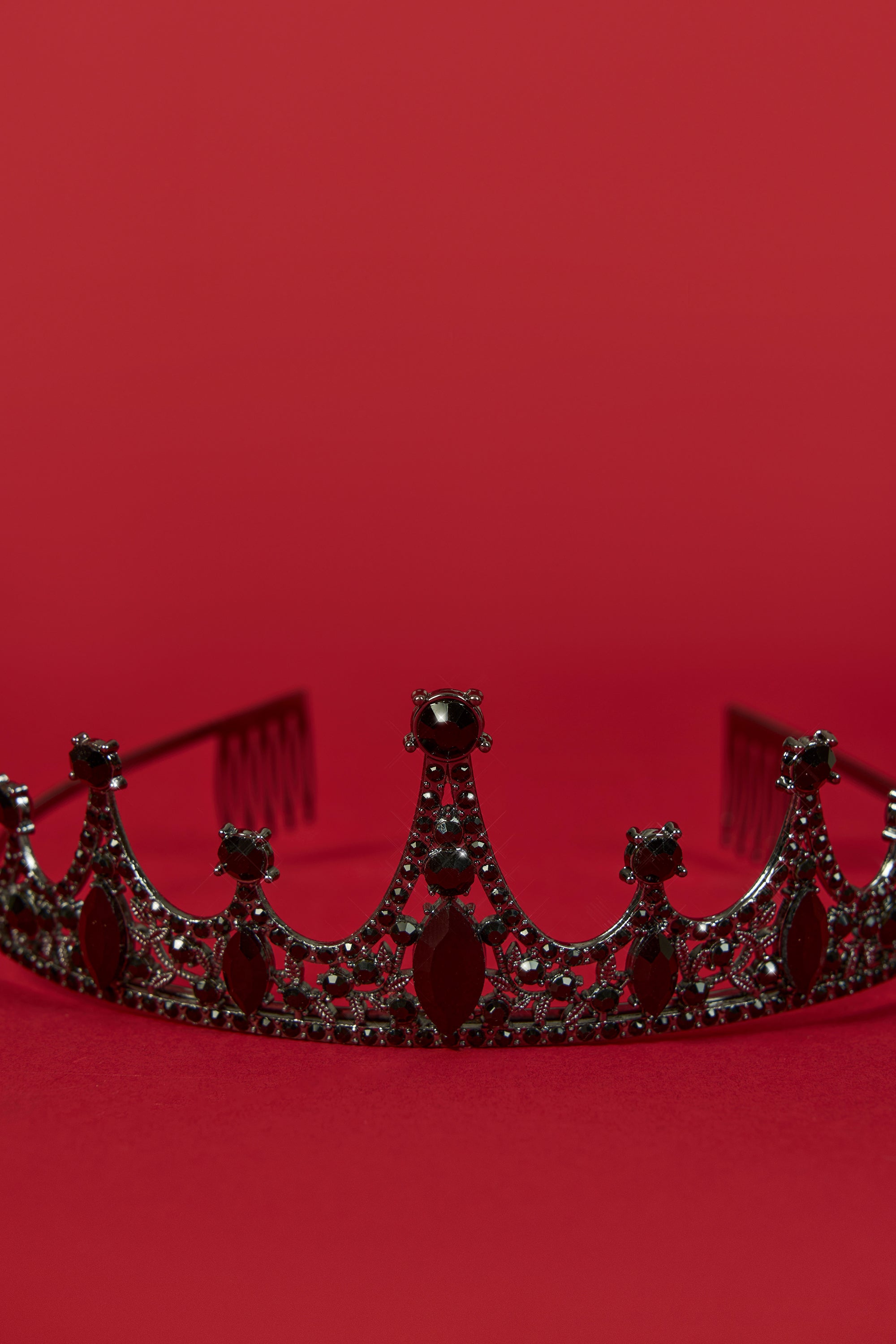 Trinity Crystal-Embellished Tiara in Black - Image 2
