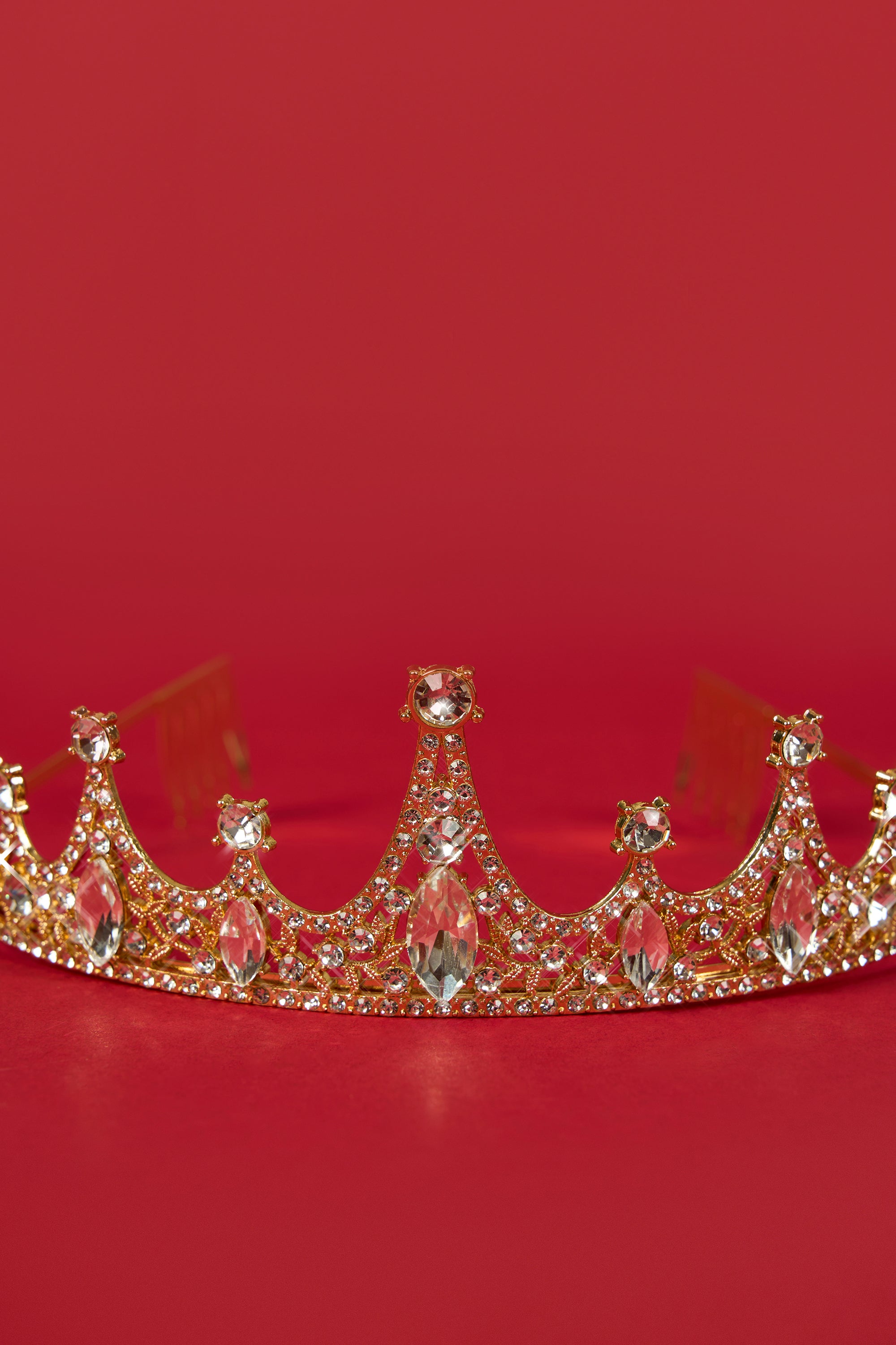 Trinity Crystal-Embellished Tiara in Gold Tone - Image 2