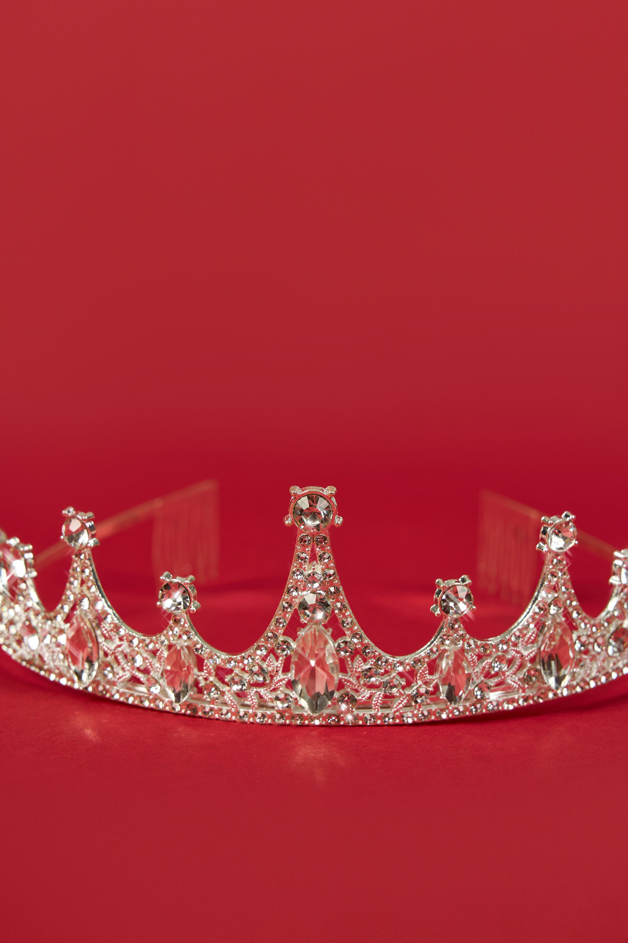 Trinity Crystal-Embellished Tiara in Silver Tone - Image 2