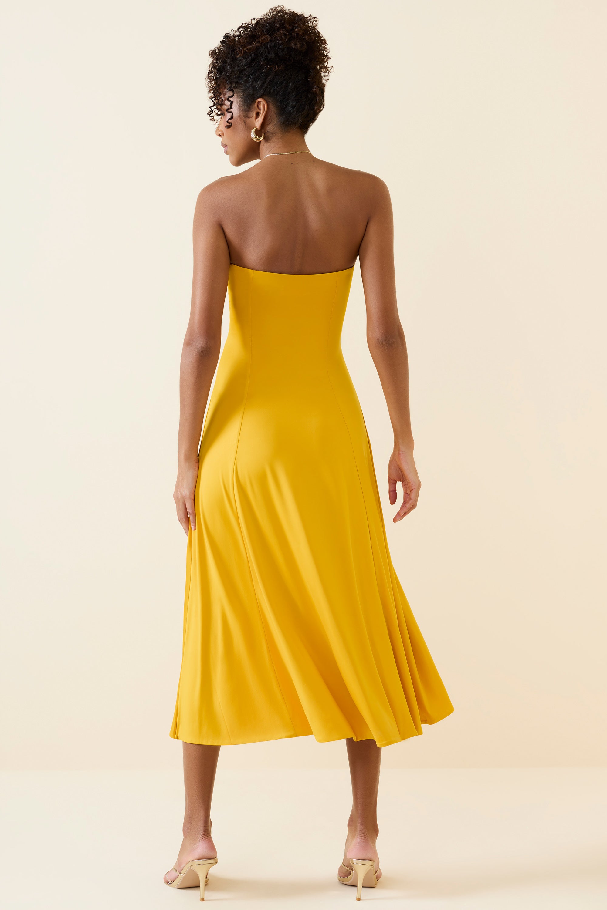 Joely Bandeau Midaxi Dress in Golden Yellow - Image 2