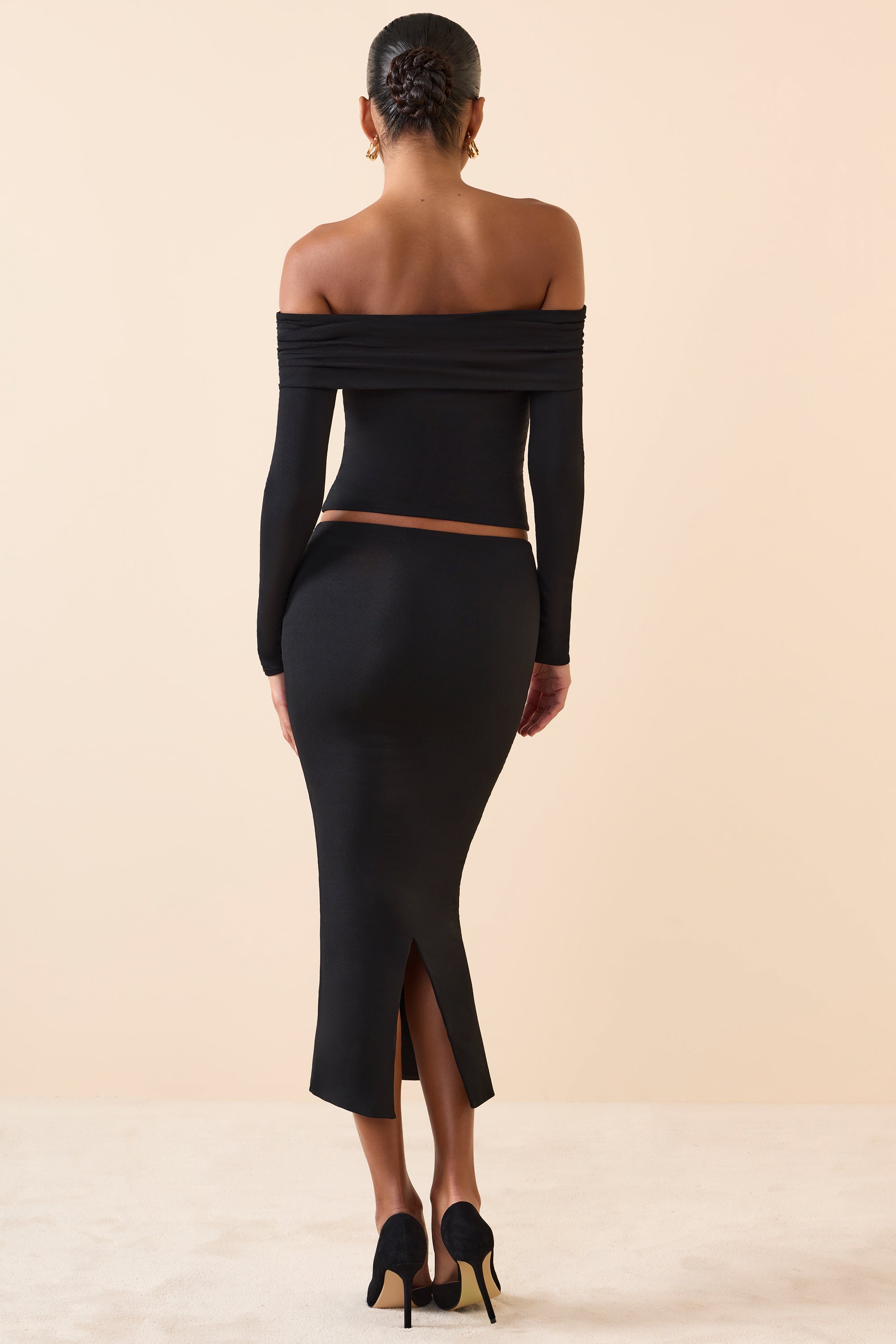 Livvy Modal Mid-Rise Midaxi Skirt in Black - Image 2
