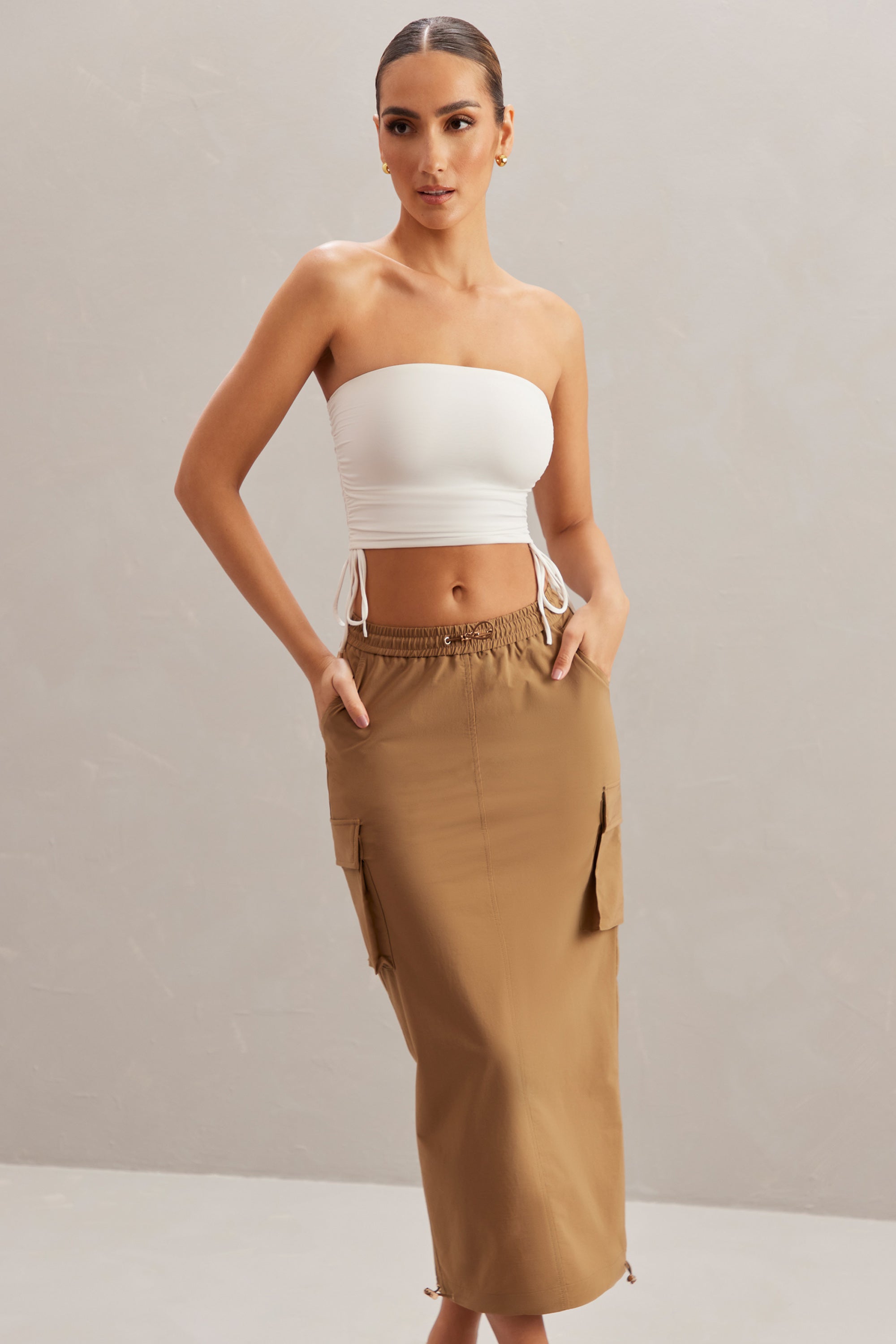 Kirra Cargo Maxi Skirt in Tan - Image 7