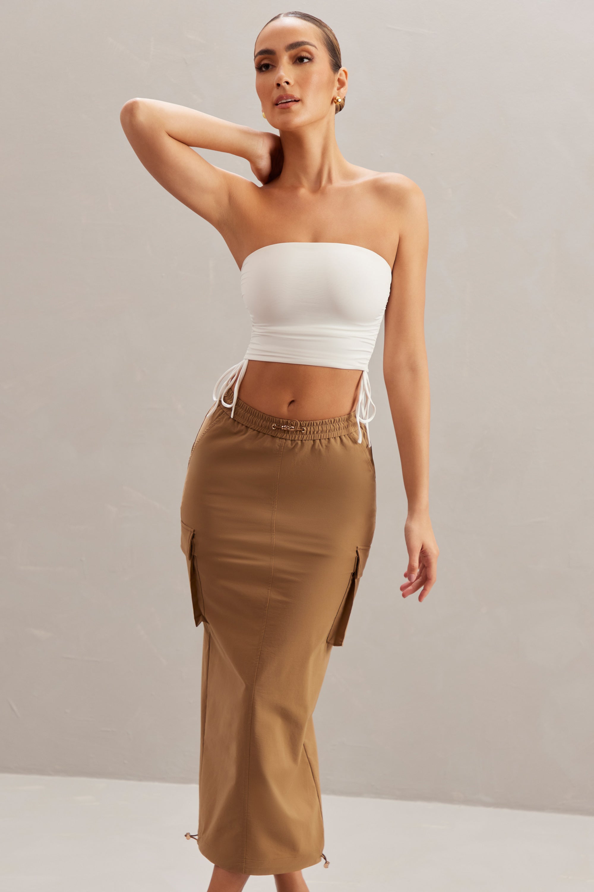 Kirra Cargo Maxi Skirt in Tan - Image 5