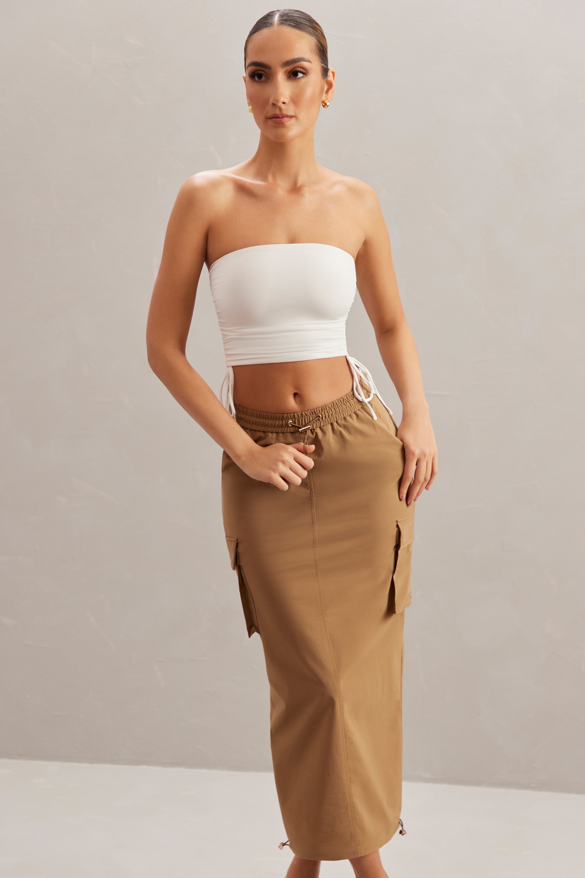 Kirra Cargo Maxi Skirt in Tan - Image 8