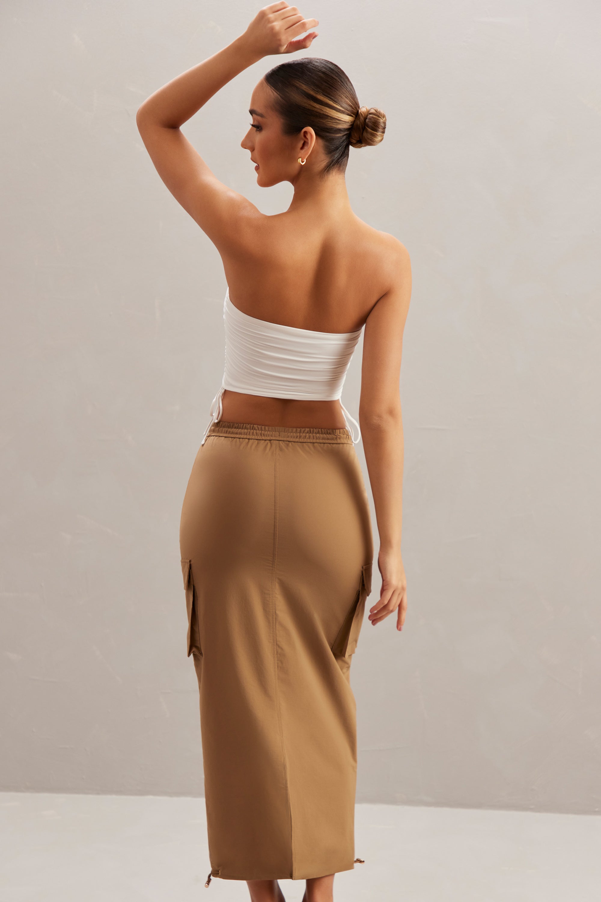 Kirra Cargo Maxi Skirt in Tan - Image 2