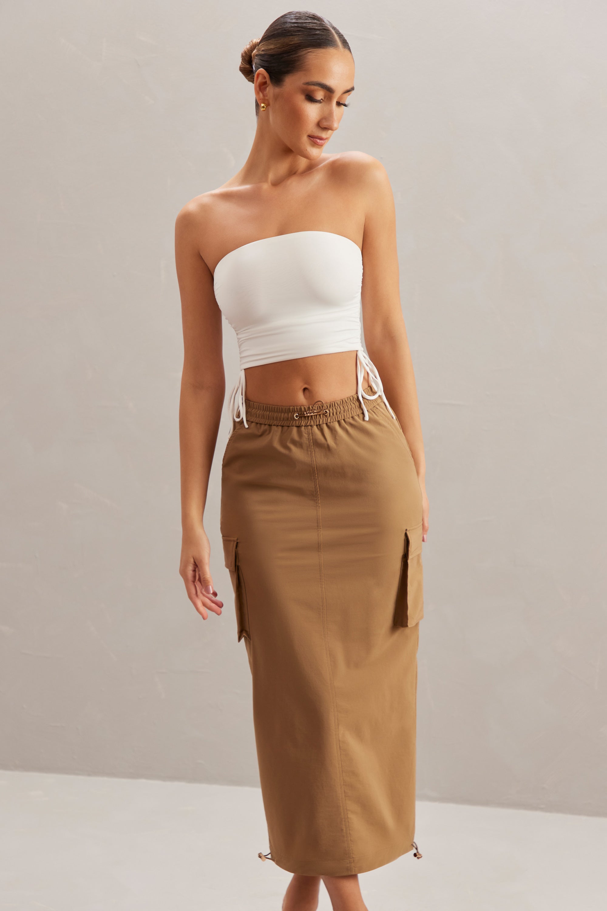 Kirra Cargo Maxi Skirt in Tan - Image 6