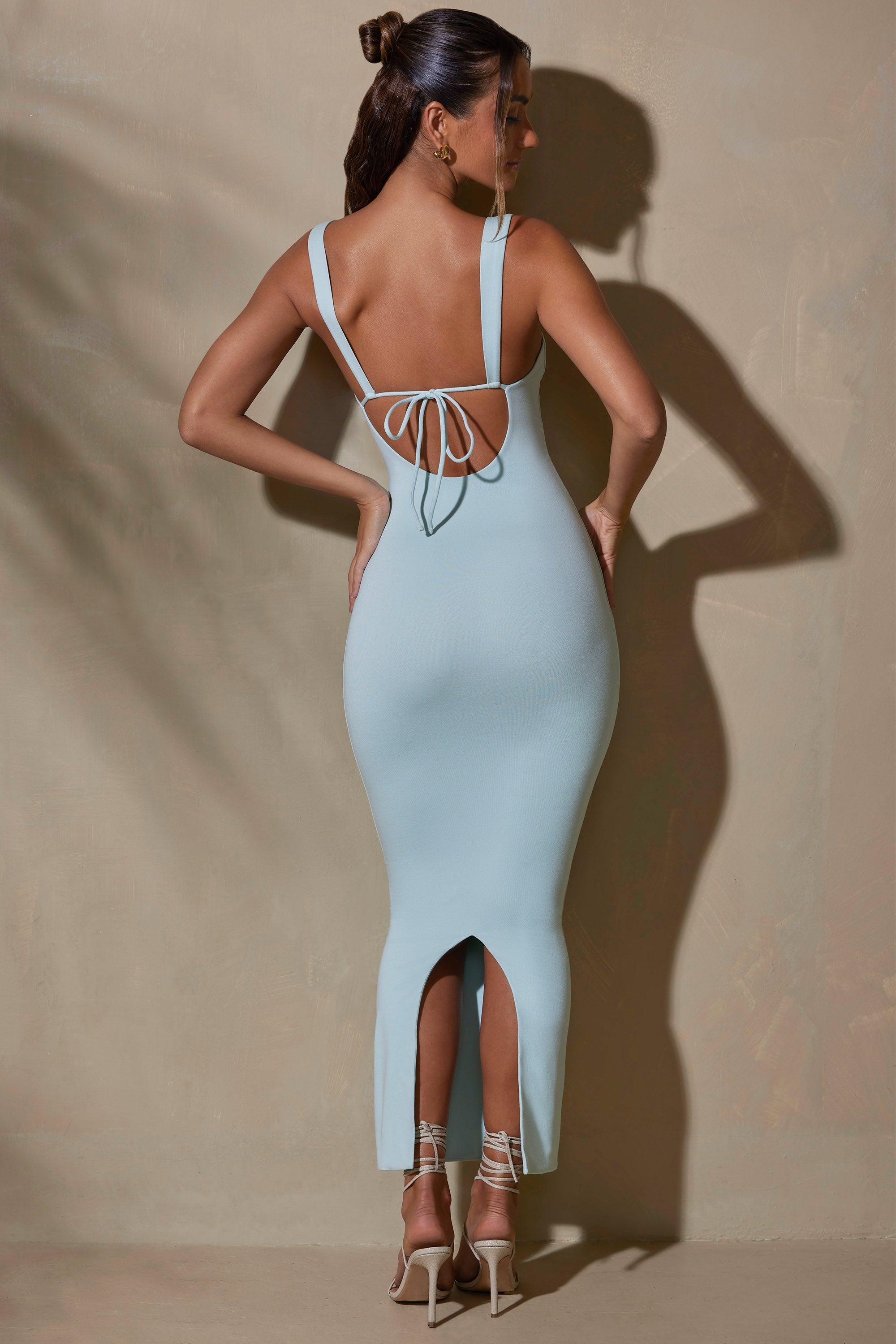 Savannah Square Neck Low Back Maxi Dress in Mint - Image 2