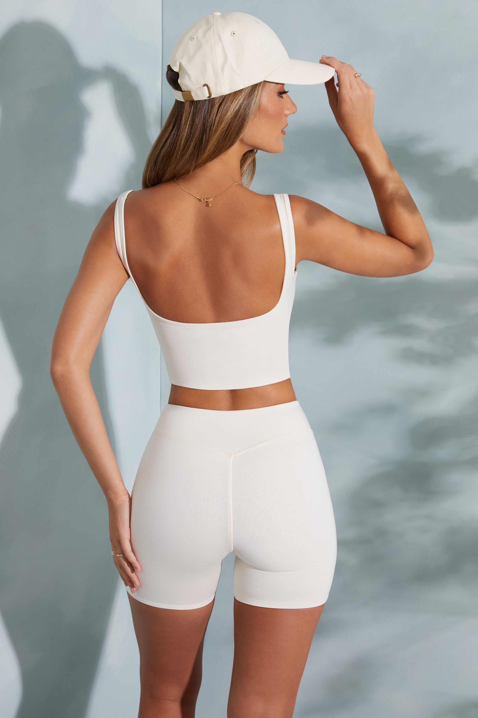 Trista Sweetheart Neckline Crop Top in Ivory - Image 2