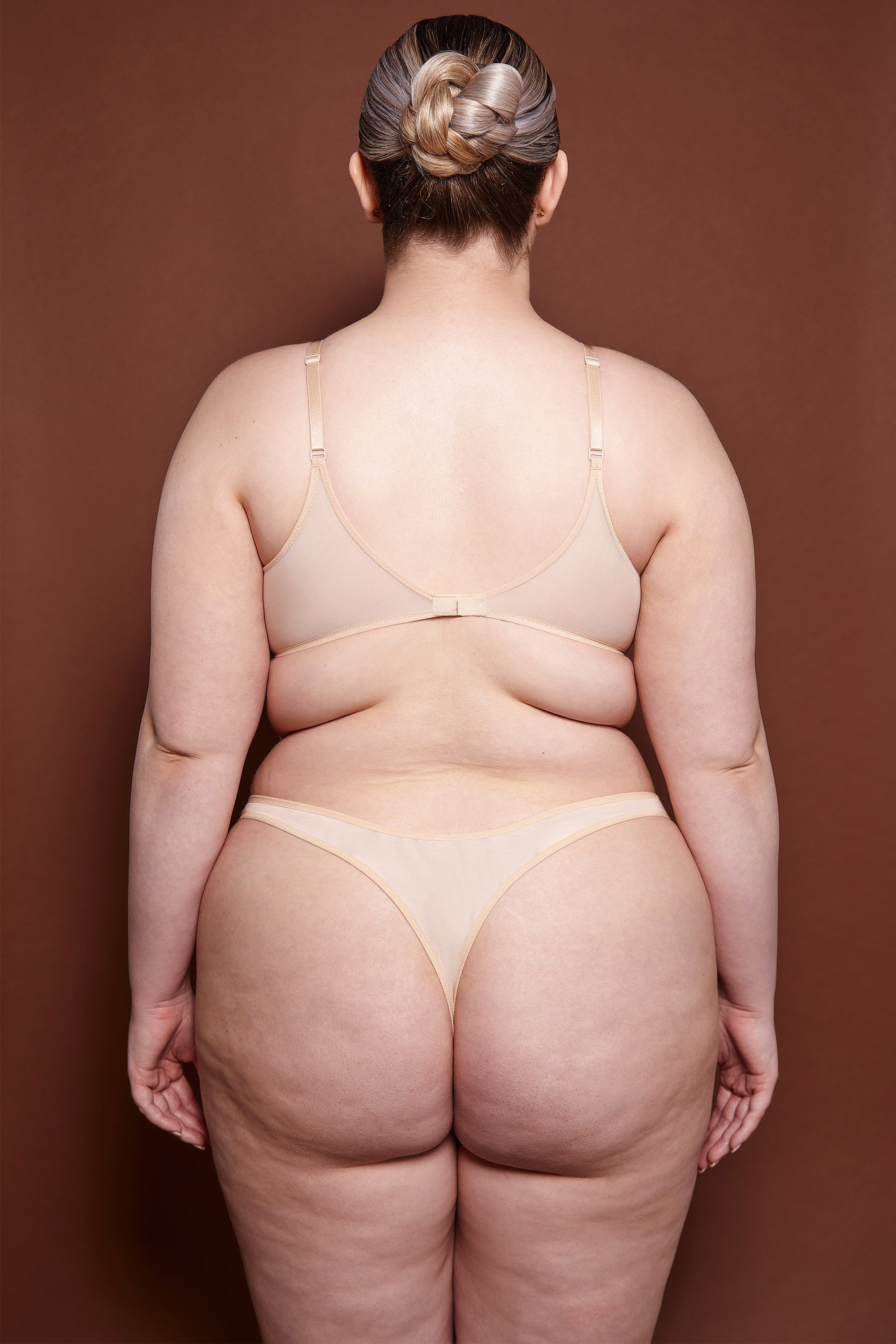 Intimates Soft Mesh Single Layer Underwired Bra in Beige - Image 3