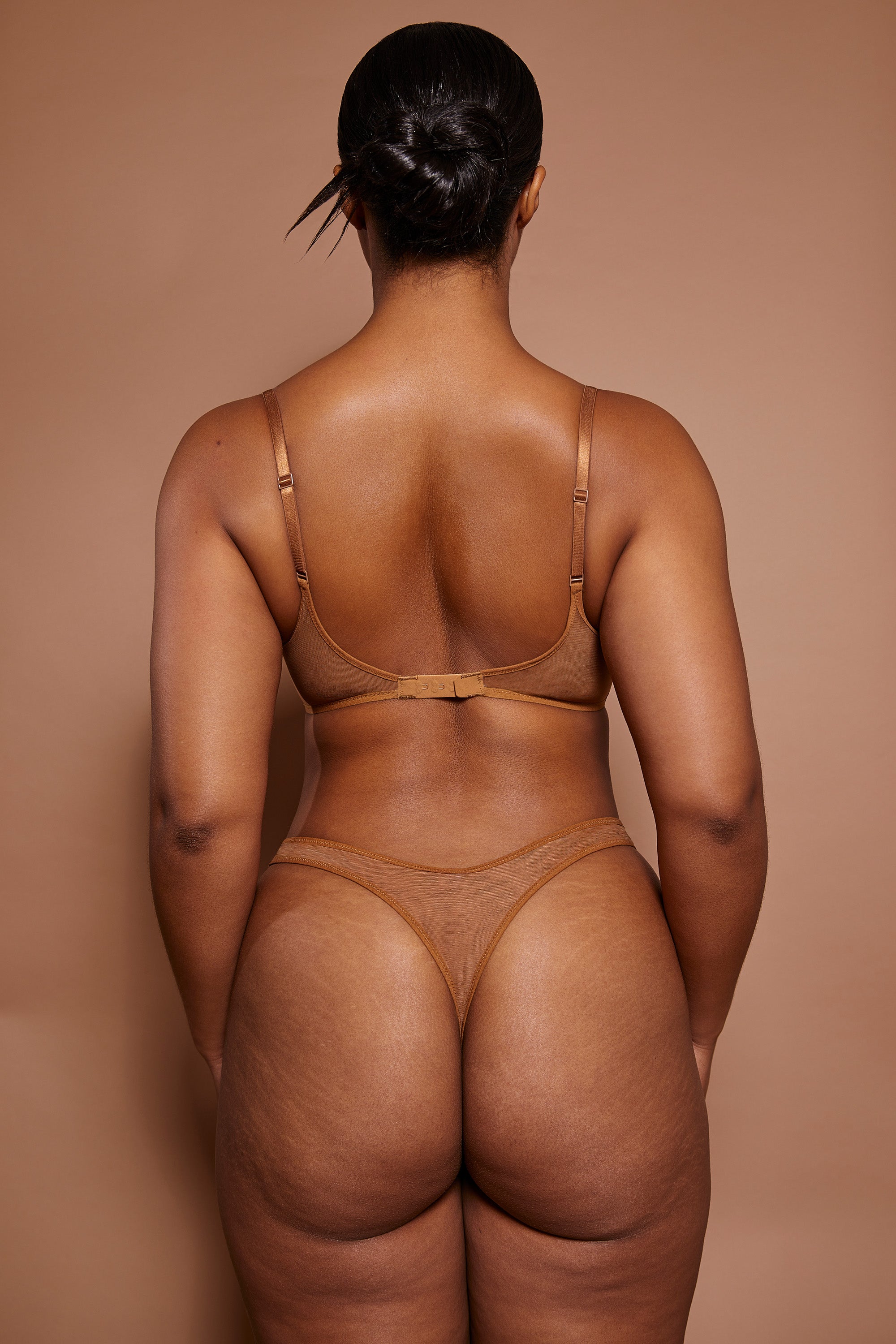 Intimates Soft Mesh Thong in Almond - Image 3