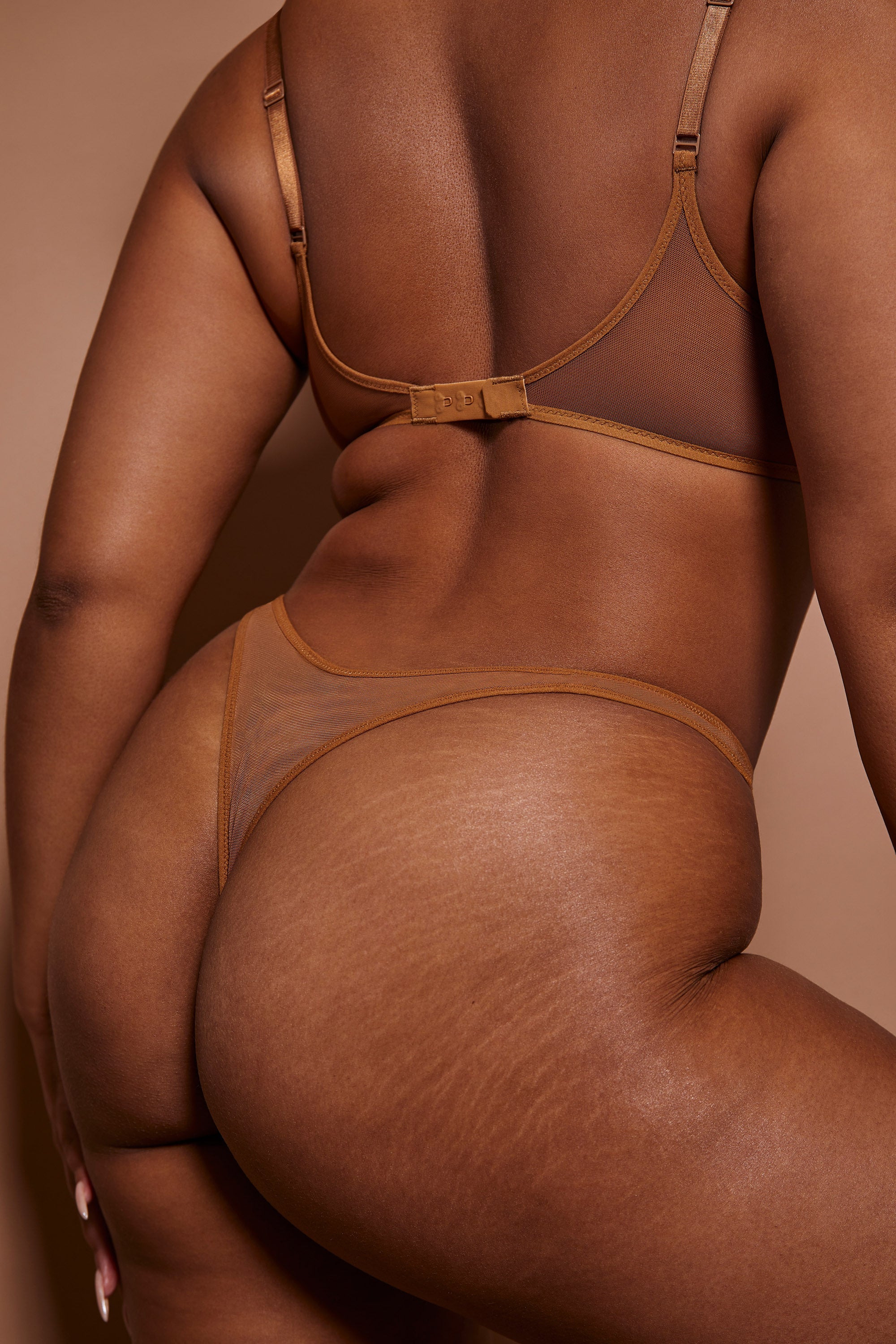 Intimates Soft Mesh Single Layer Underwired Bra in Almond - Image 5