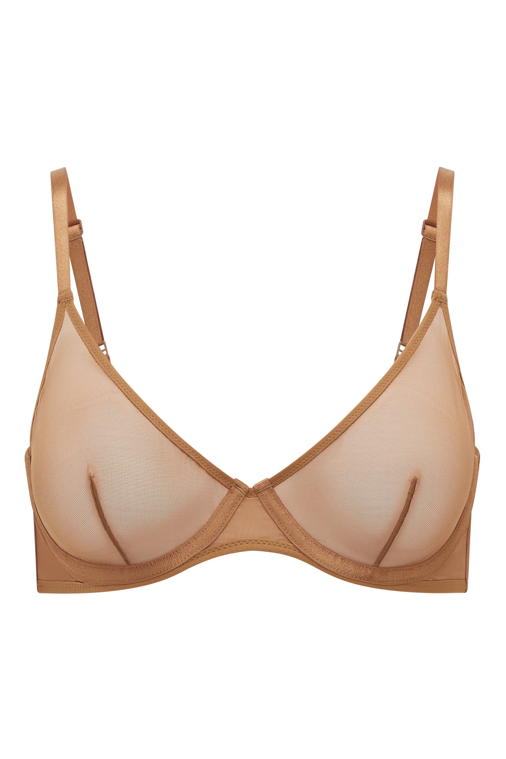 Intimates Soft Mesh Single Layer Underwired Bra in Almond - Image 2