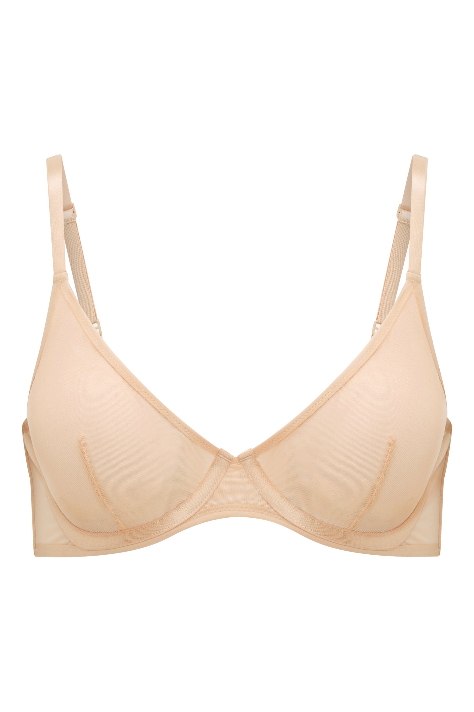 Intimates Soft Mesh Single Layer Underwired Bra in Beige - Image 2