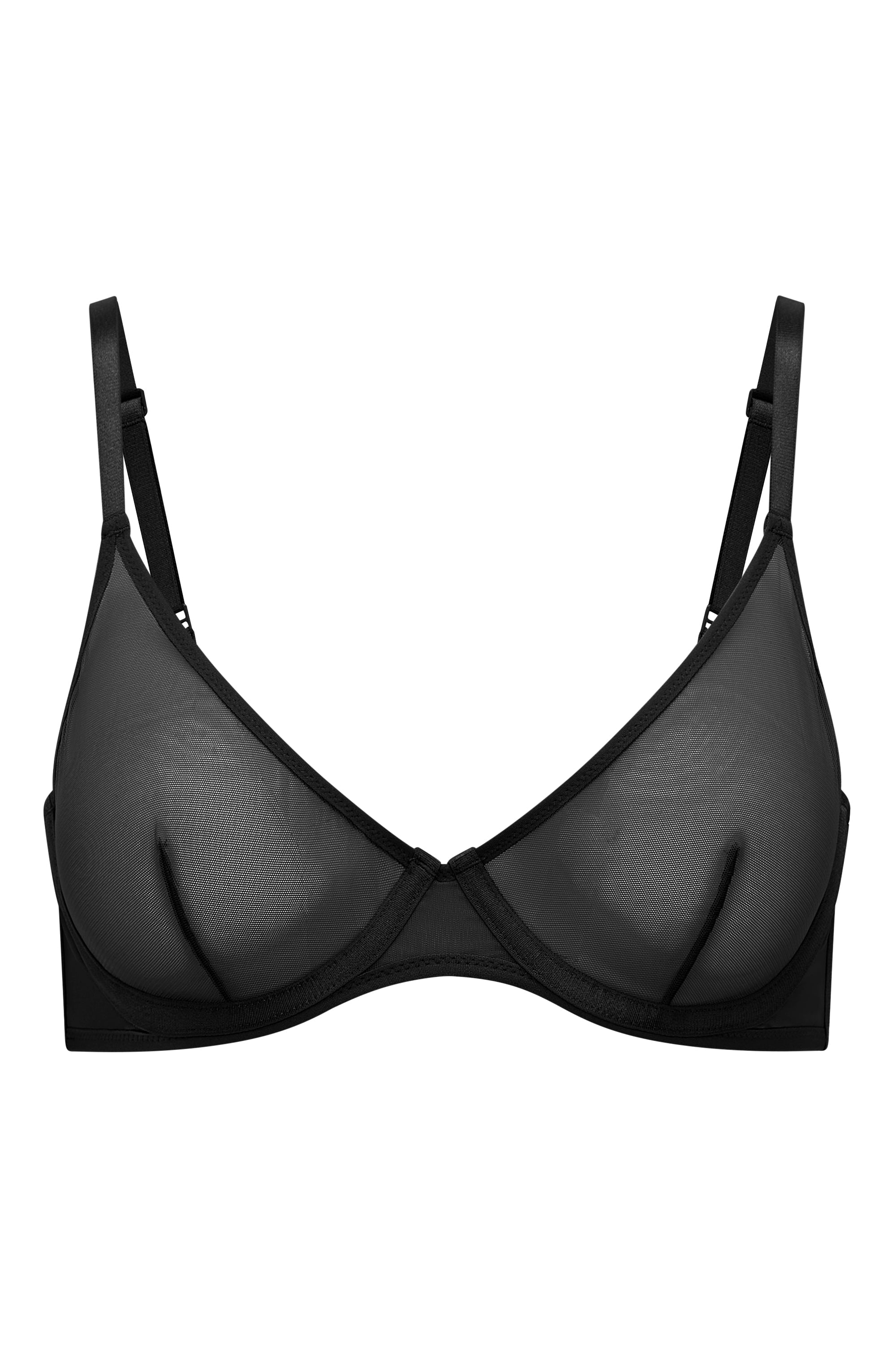 Intimates Soft Mesh Single Layer Underwired Bra in Black - Image 2