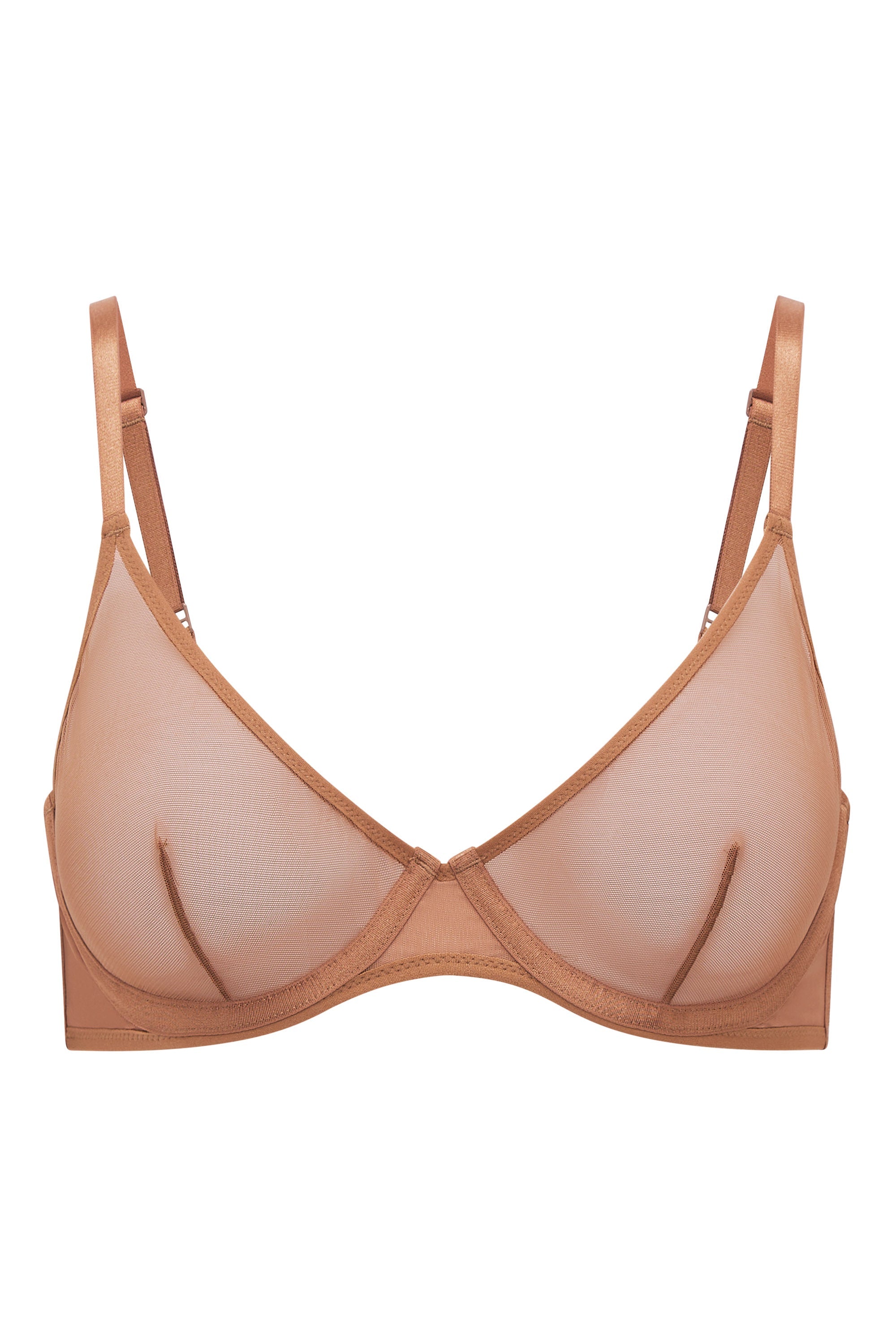 Intimates Soft Mesh Single Layer Underwired Bra in Honey - Image 2
