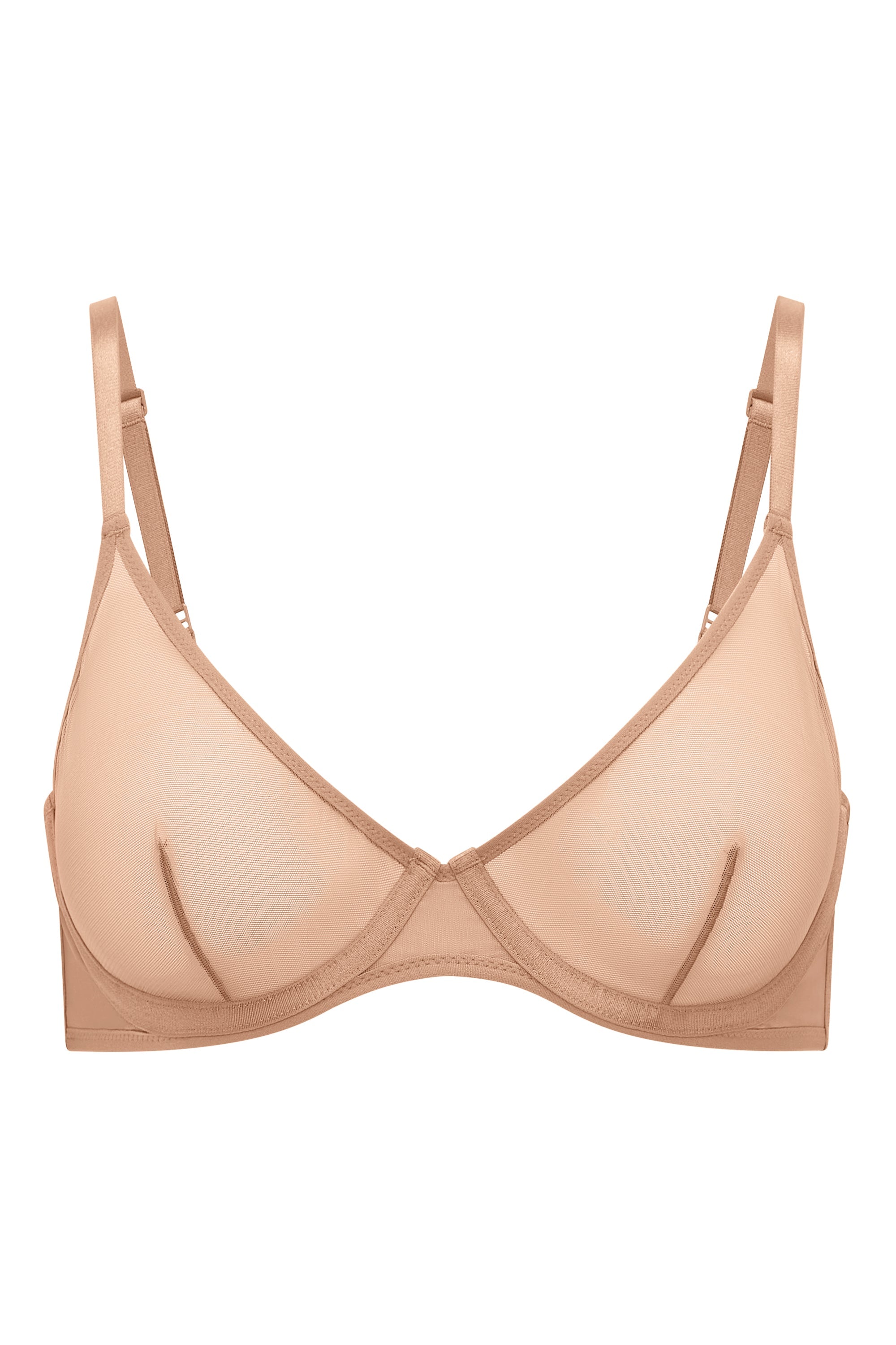 Intimates Soft Mesh Single Layer Underwired Bra in Warm Peach - Image 2