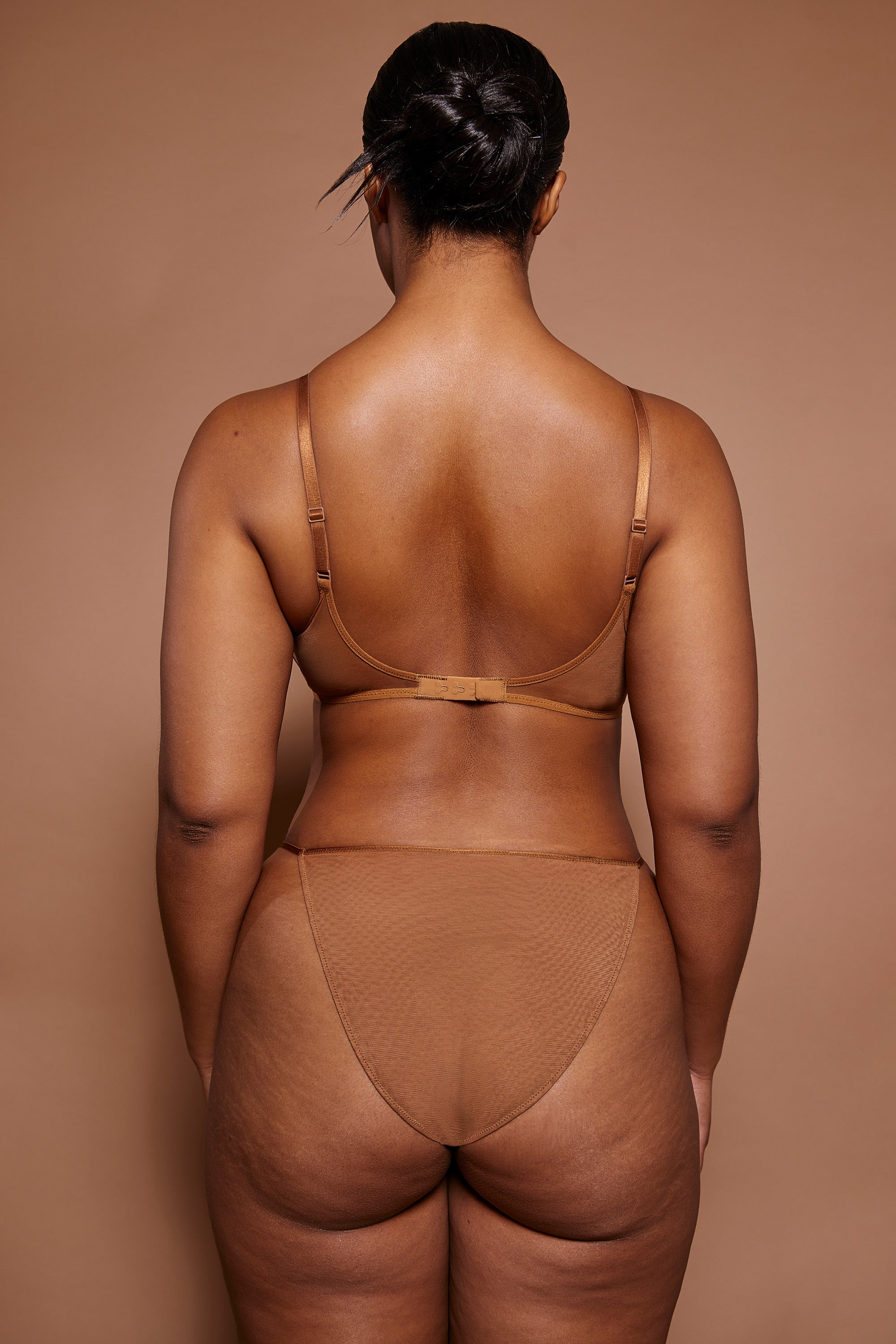 Intimates Soft Mesh Single Layer Triangle Bra in Almond - Image 3