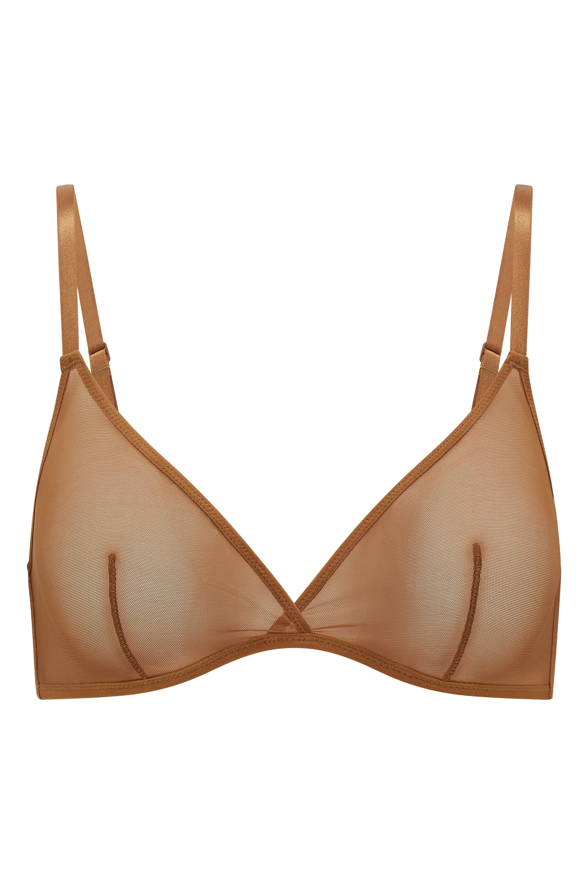 Intimates Soft Mesh Single Layer Triangle Bra in Almond - Image 2