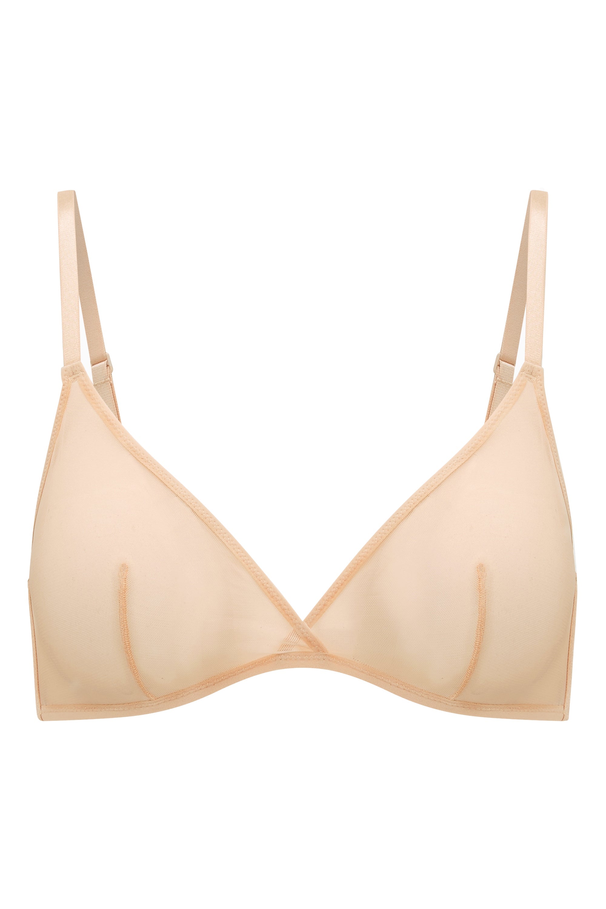 Intimates Soft Mesh Single Layer Triangle Bra in Beige - Image 2