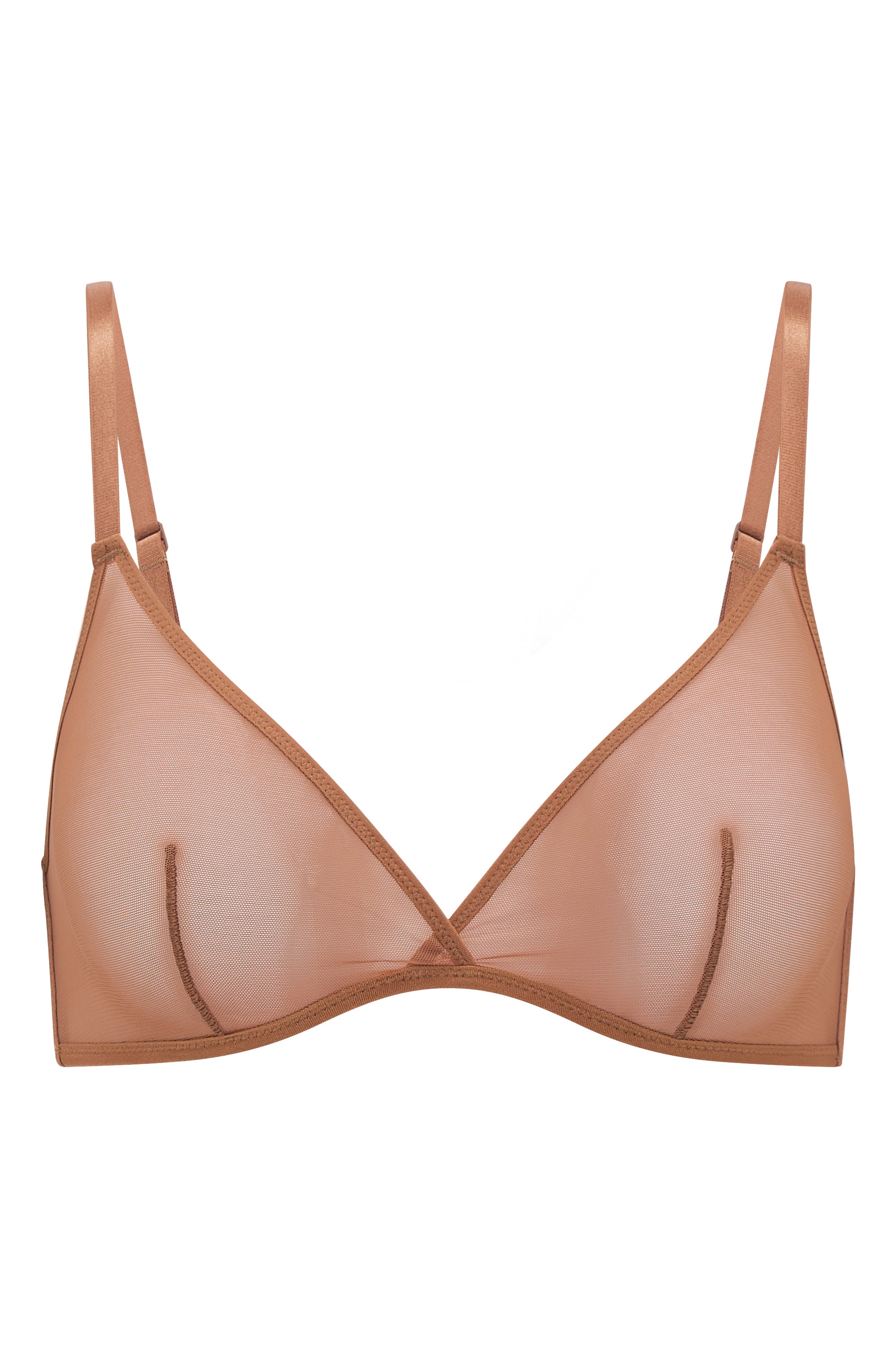 Intimates Soft Mesh Single Layer Triangle Bra in Honey - Image 2
