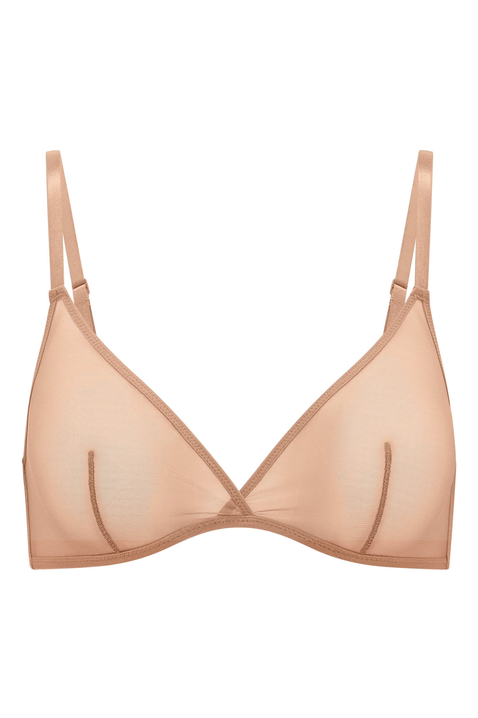 Intimates Soft Mesh Single Layer Triangle Bra in Warm Peach - Image 2