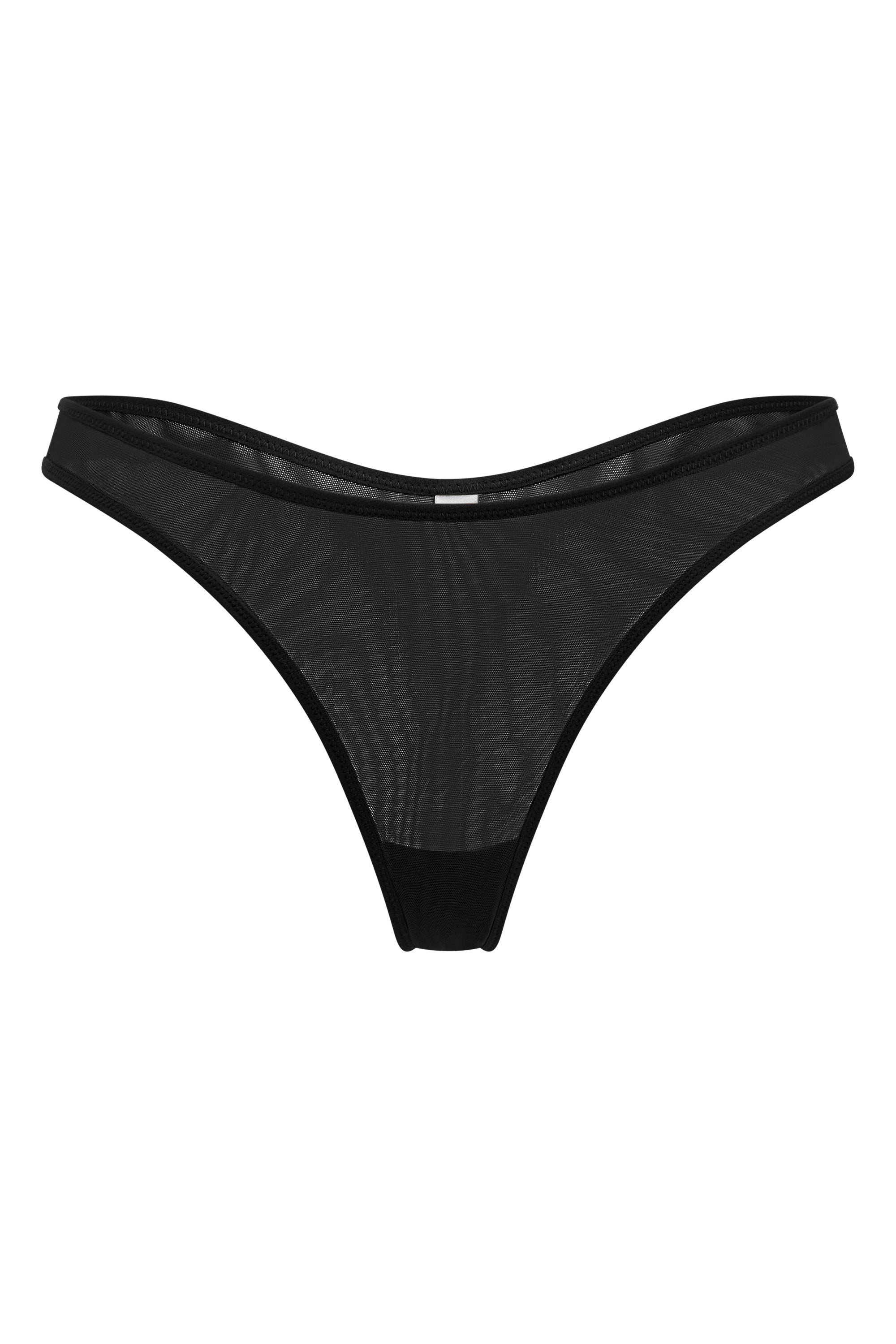 Intimates Soft Mesh Thong in Black - Image 2