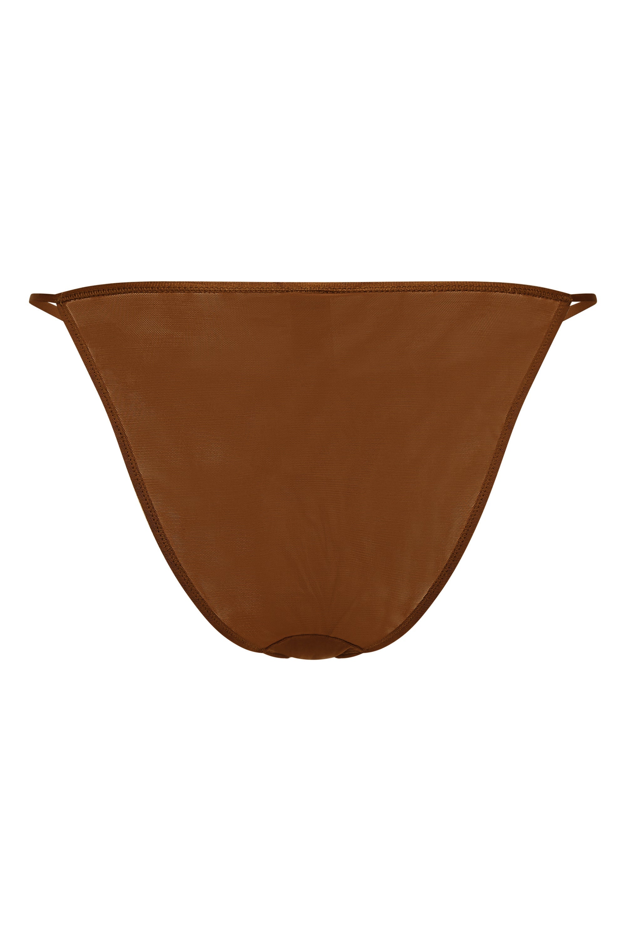 Intimates Soft Mesh String Bikini in Chestnut - Image 6