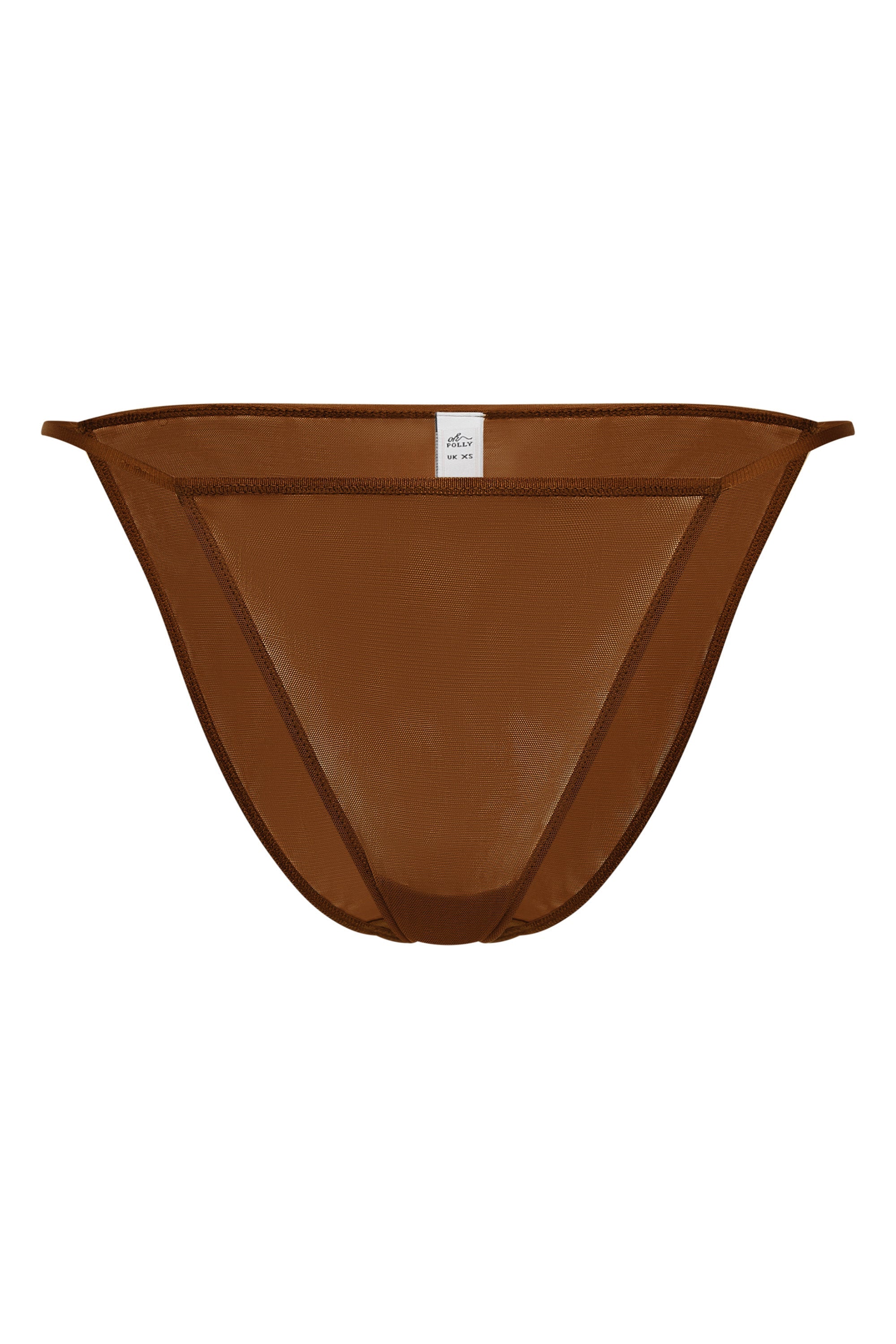 Intimates Soft Mesh String Bikini in Chestnut - Image 2