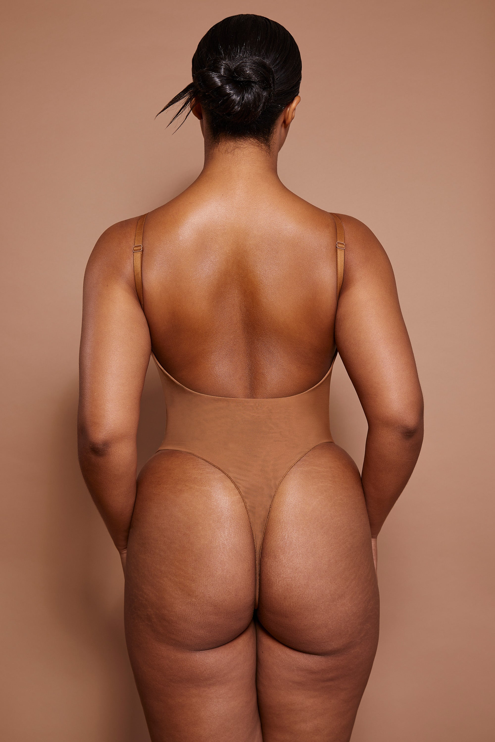 Intimates Soft Mesh Bodysuit in Almond - Image 3