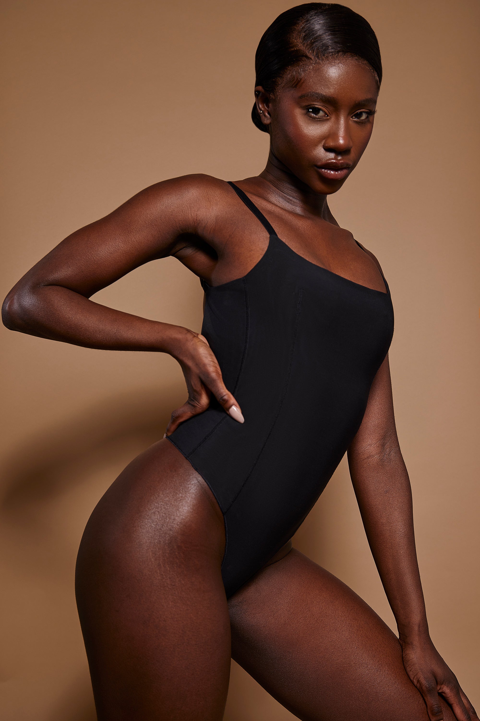 Intimates Soft Mesh Bodysuit in Black