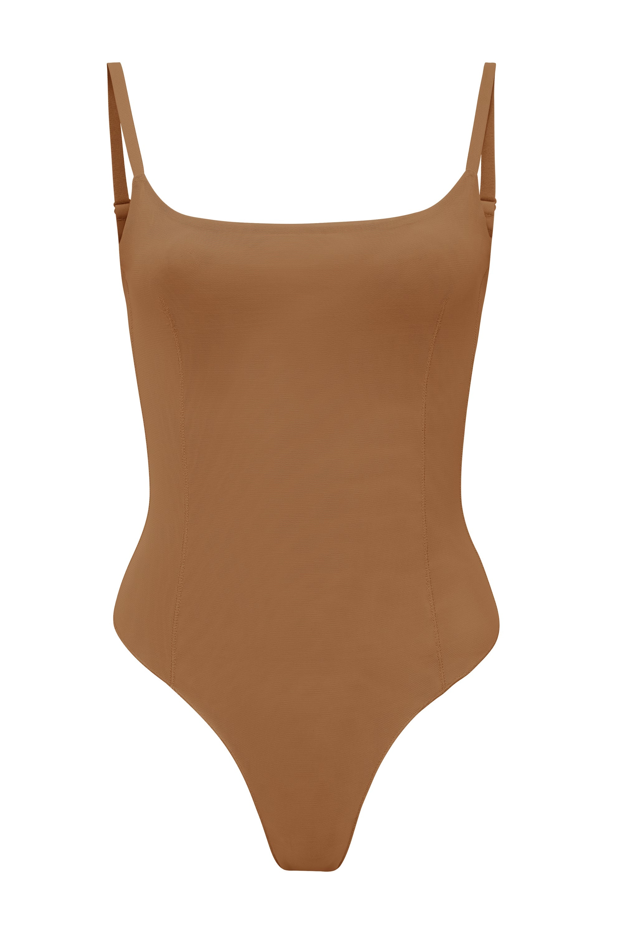 Intimates Soft Mesh Bodysuit in Almond - Image 2