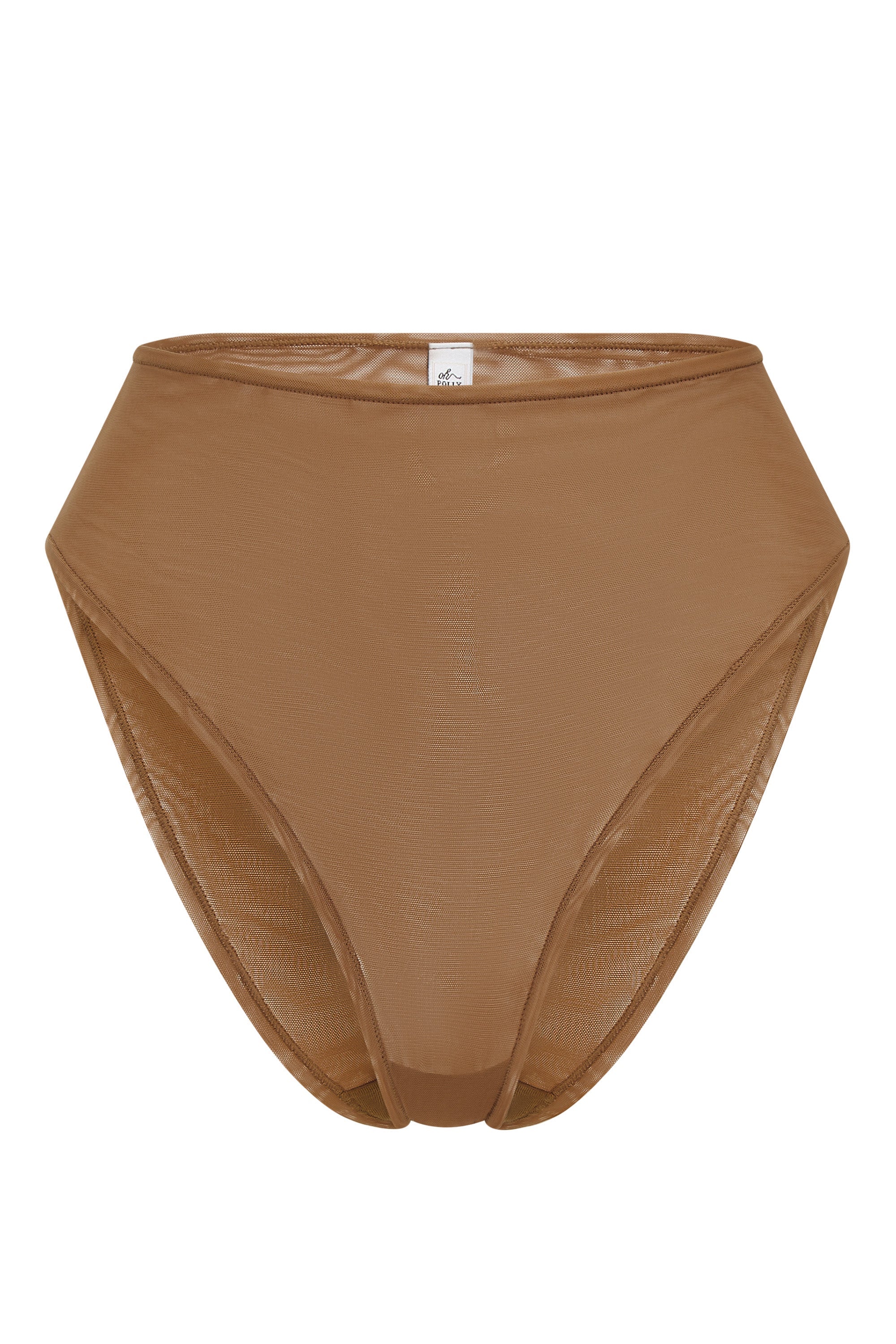 Intimates Soft Mesh High Waisted Knicker in Almond - Image 2