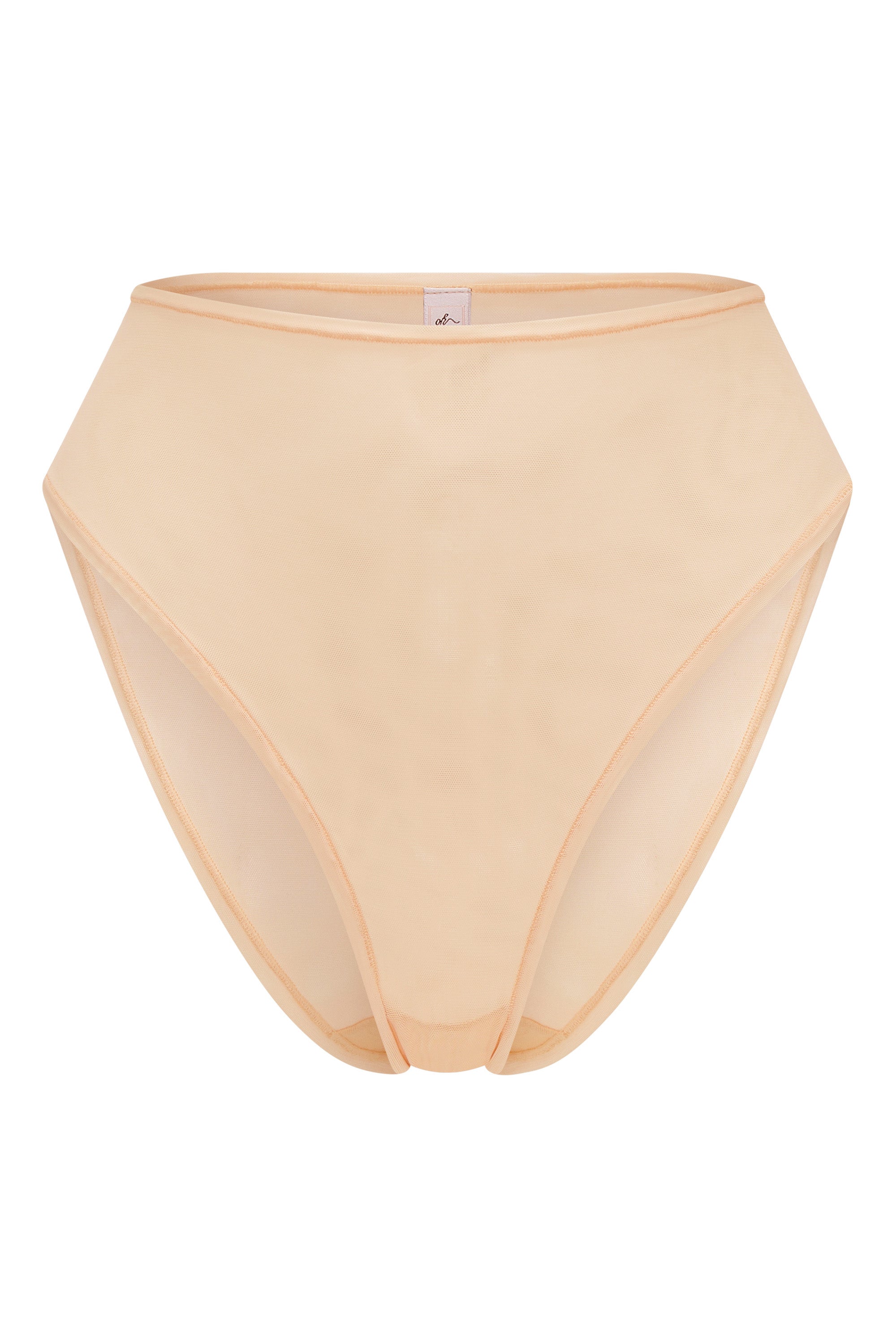 Intimates Soft Mesh High Waisted Knicker in Beige - Image 2