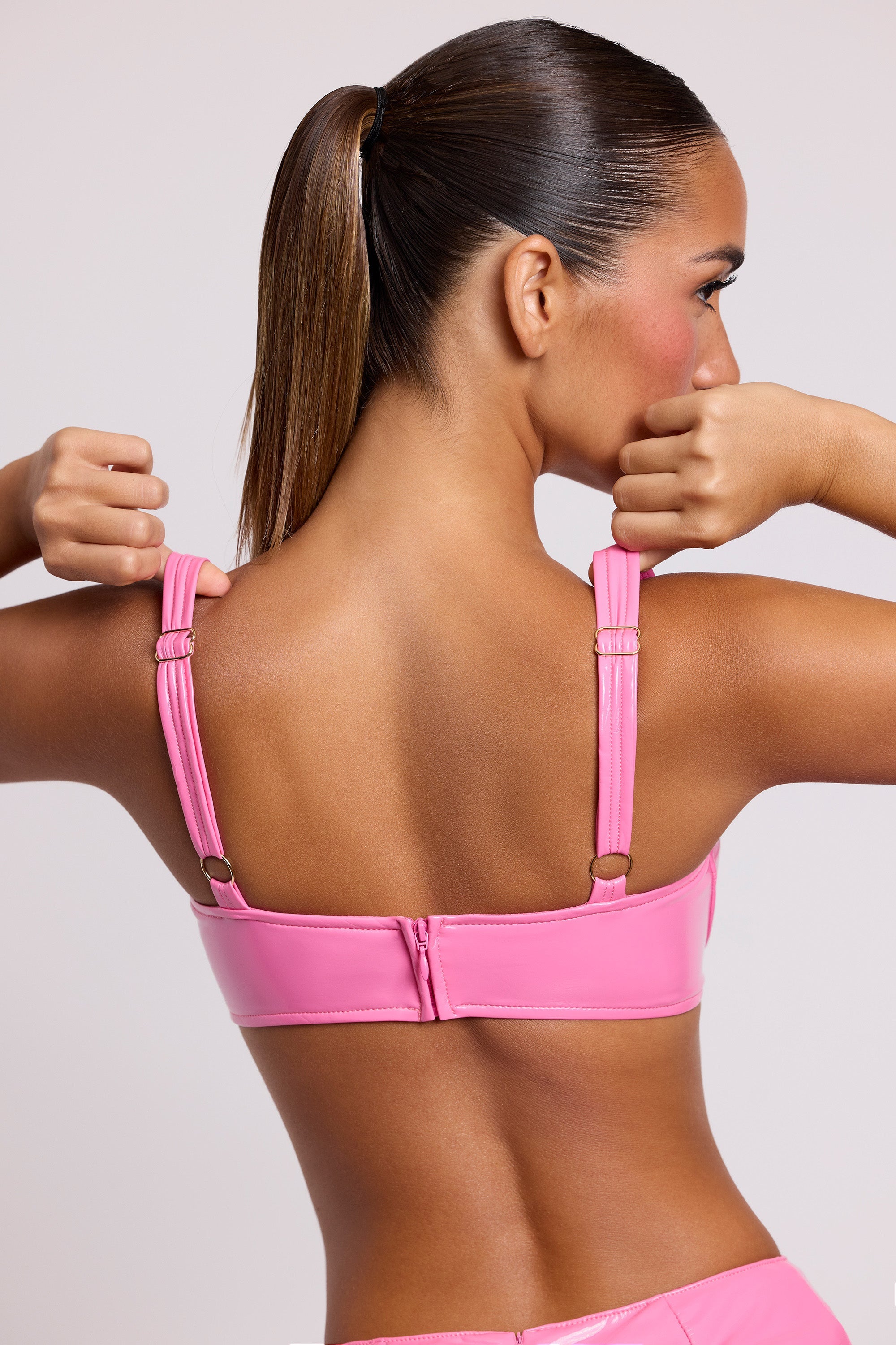 Estelle Vinyl Underwired Bralette in Pink - Image 2