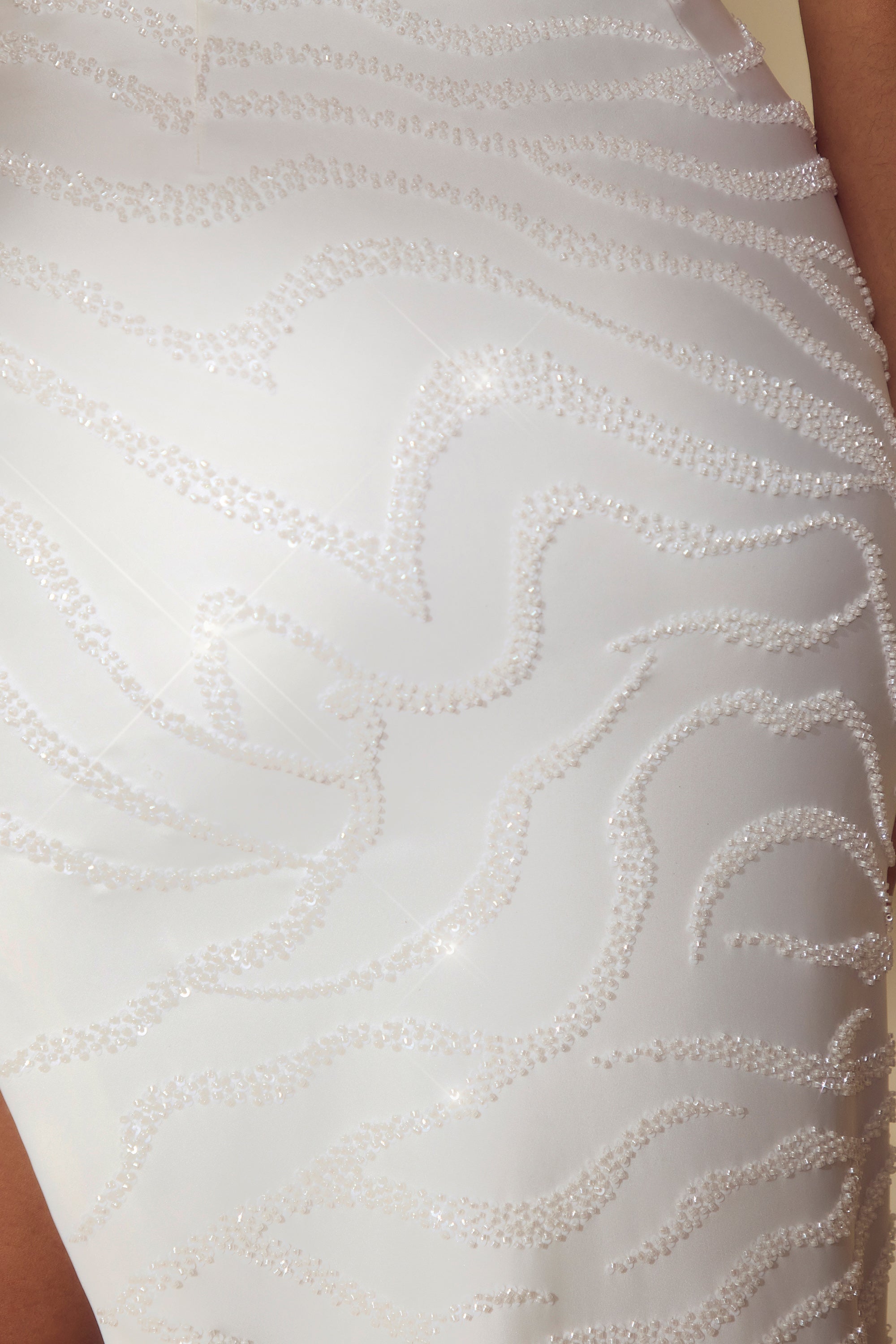 Seren Single Sleeve Cut Out Maxi Dress in White - Image 5