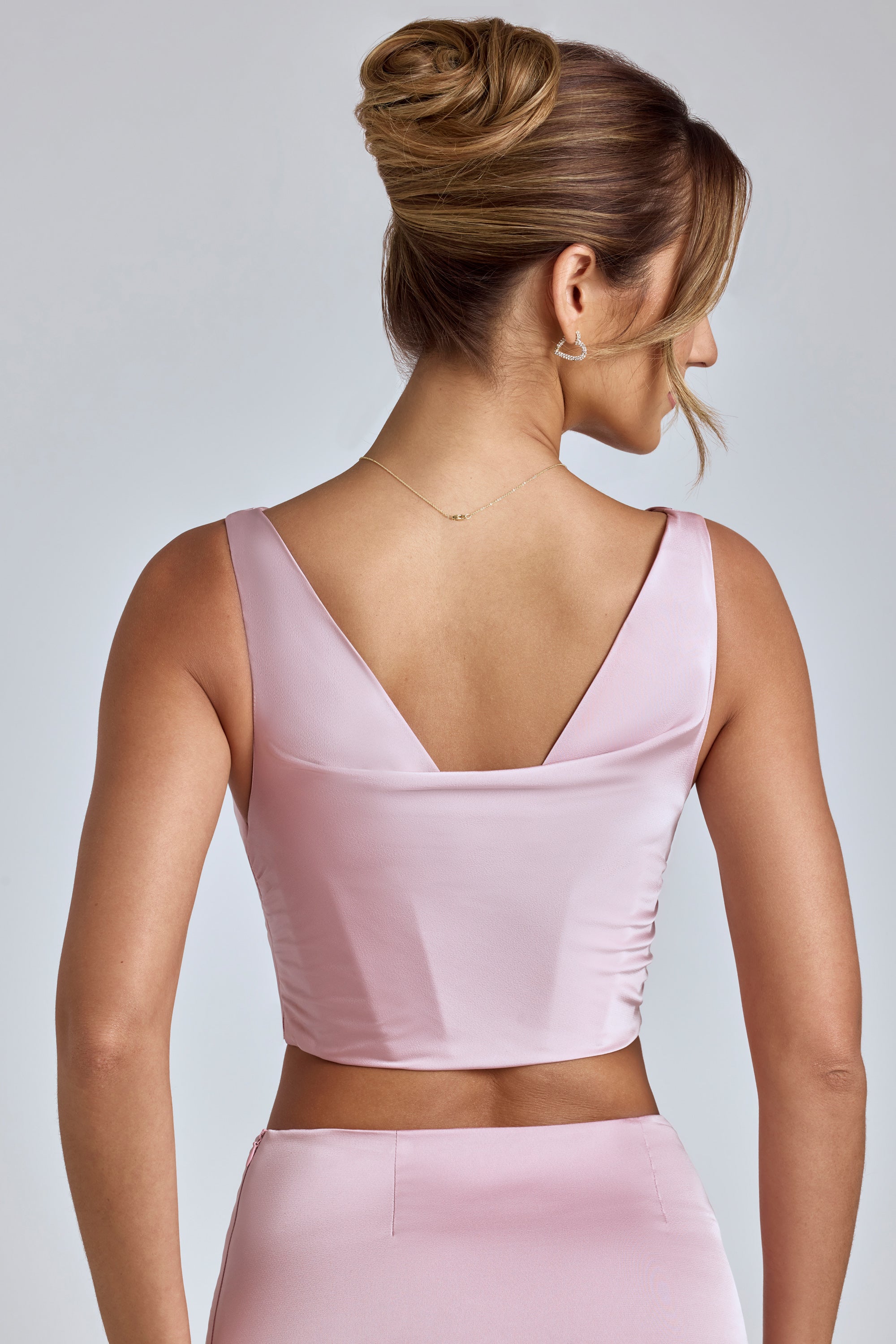 Draped Cowl Corset in Blush - Image 2
