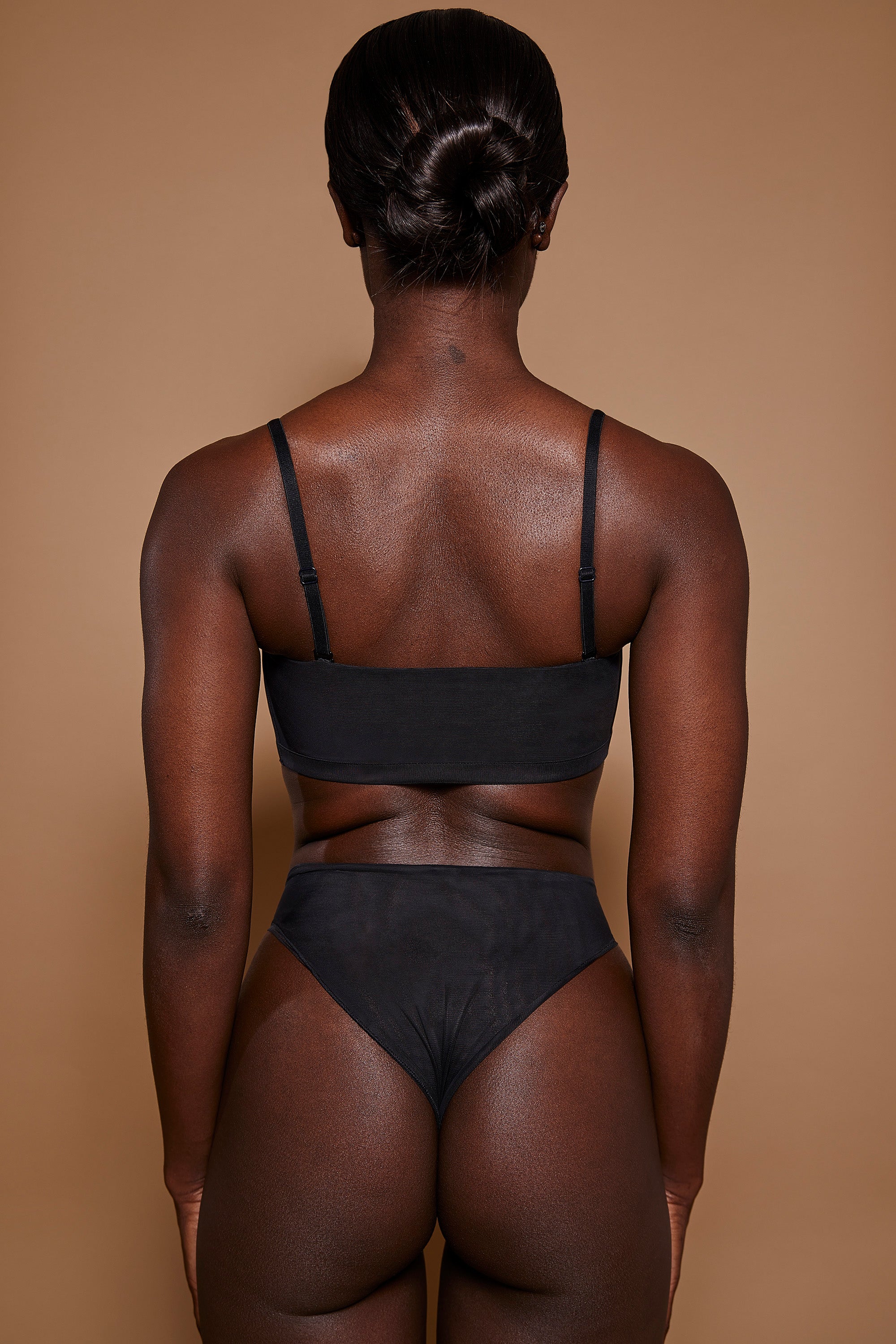 Intimates Soft Mesh Bandeau Bra in Black - Image 3