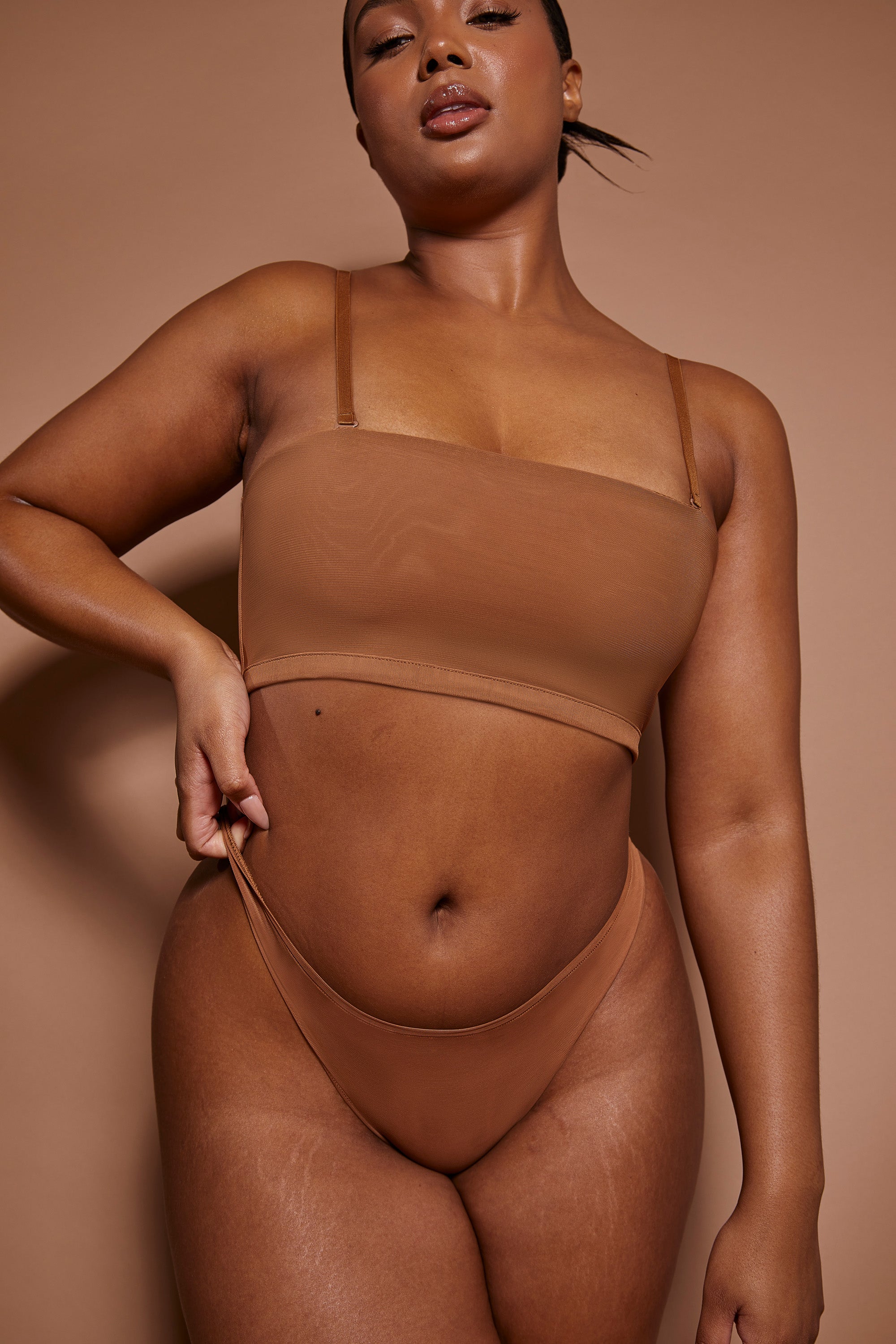 Intimates Soft Mesh Brief in Almond - Image 5