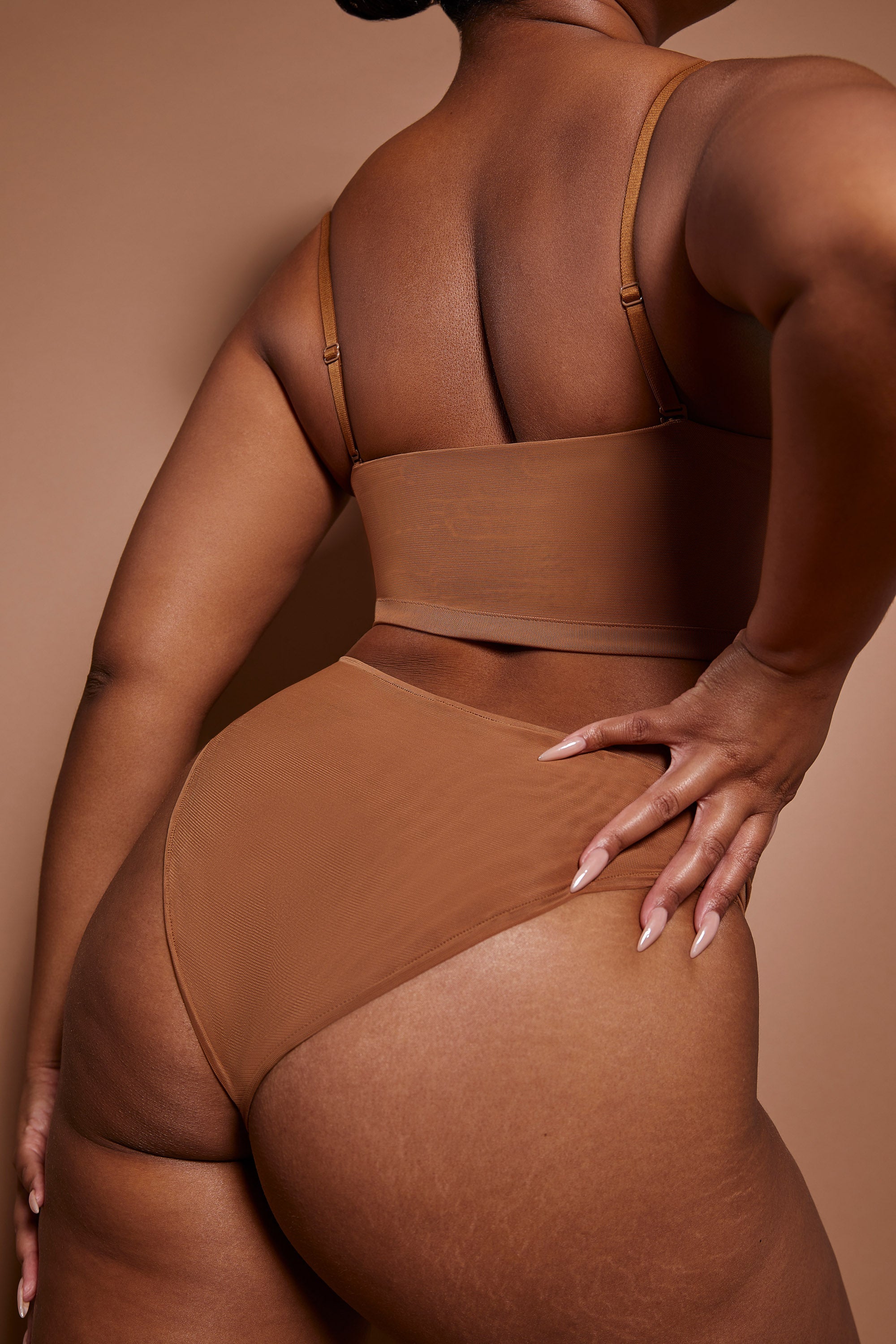 Intimates Soft Mesh Brief in Almond - Image 4