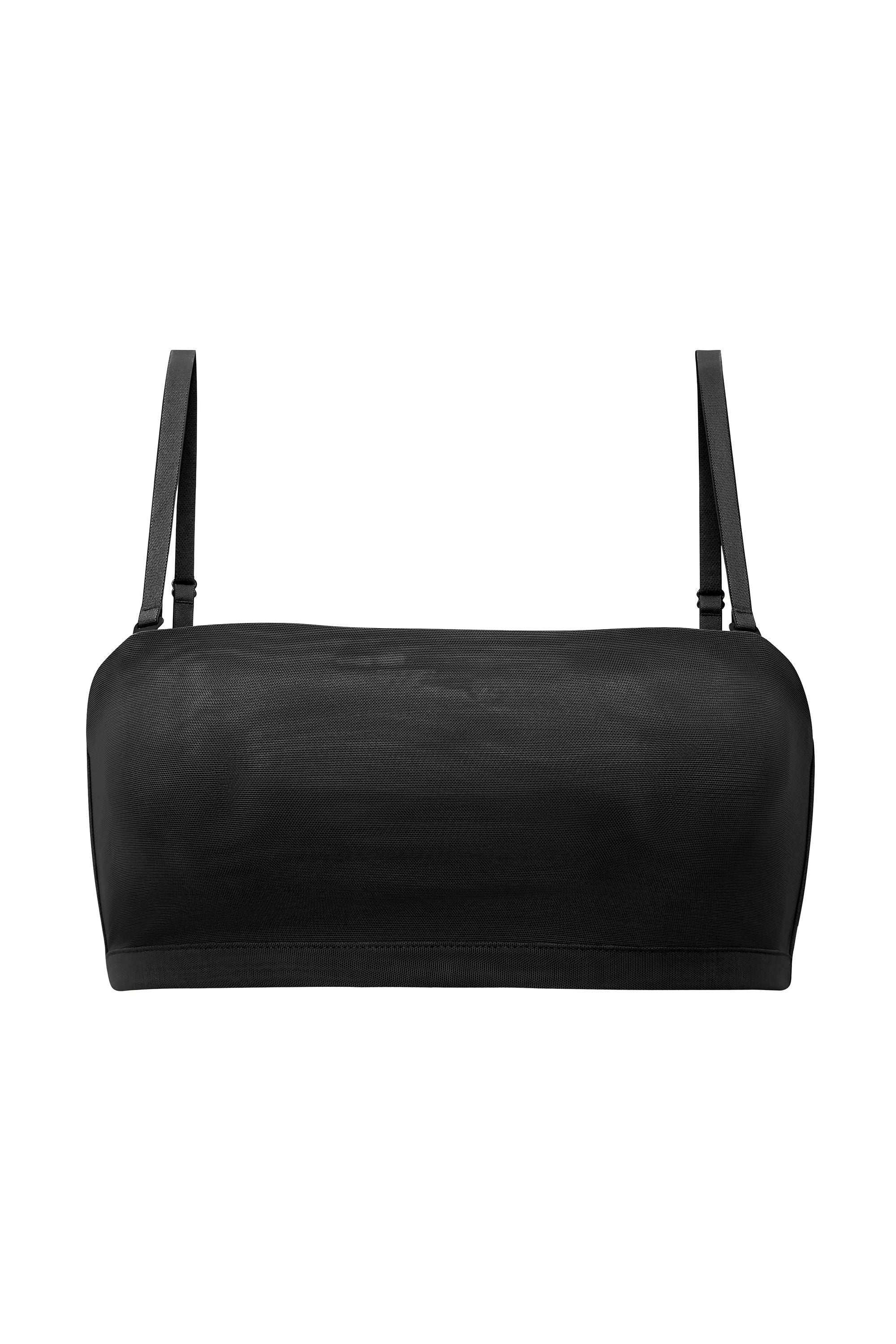 Intimates Soft Mesh Bandeau Bra in Black - Image 2