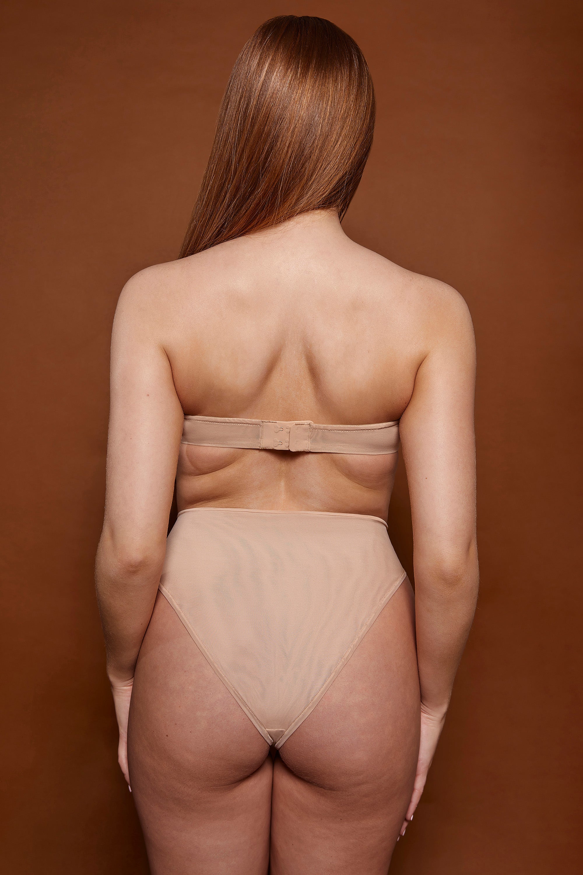 Intimates Soft Mesh High Waisted Knicker in Warm Peach - Image 3
