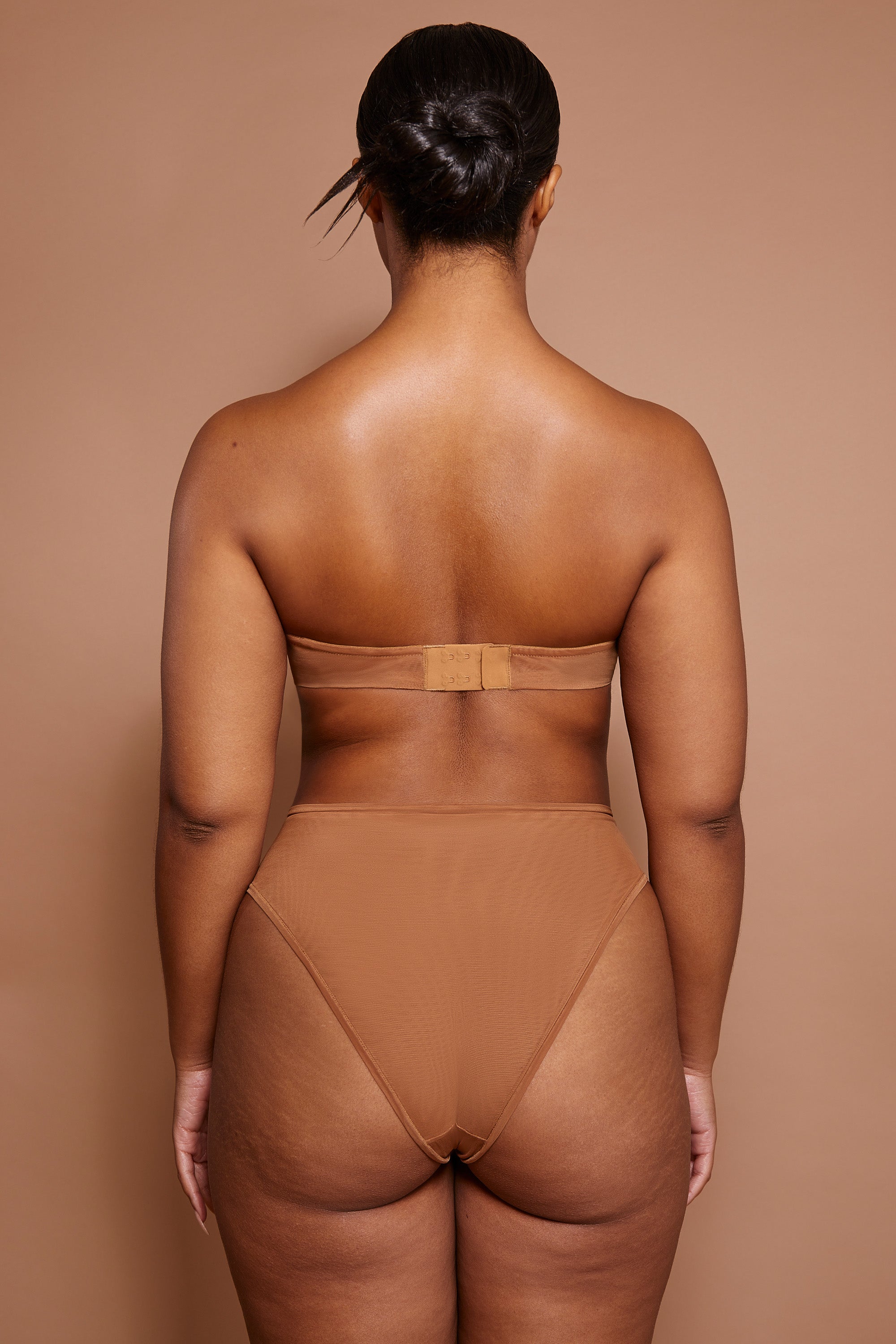 Intimates Soft Mesh High Waisted Knicker in Almond - Image 4