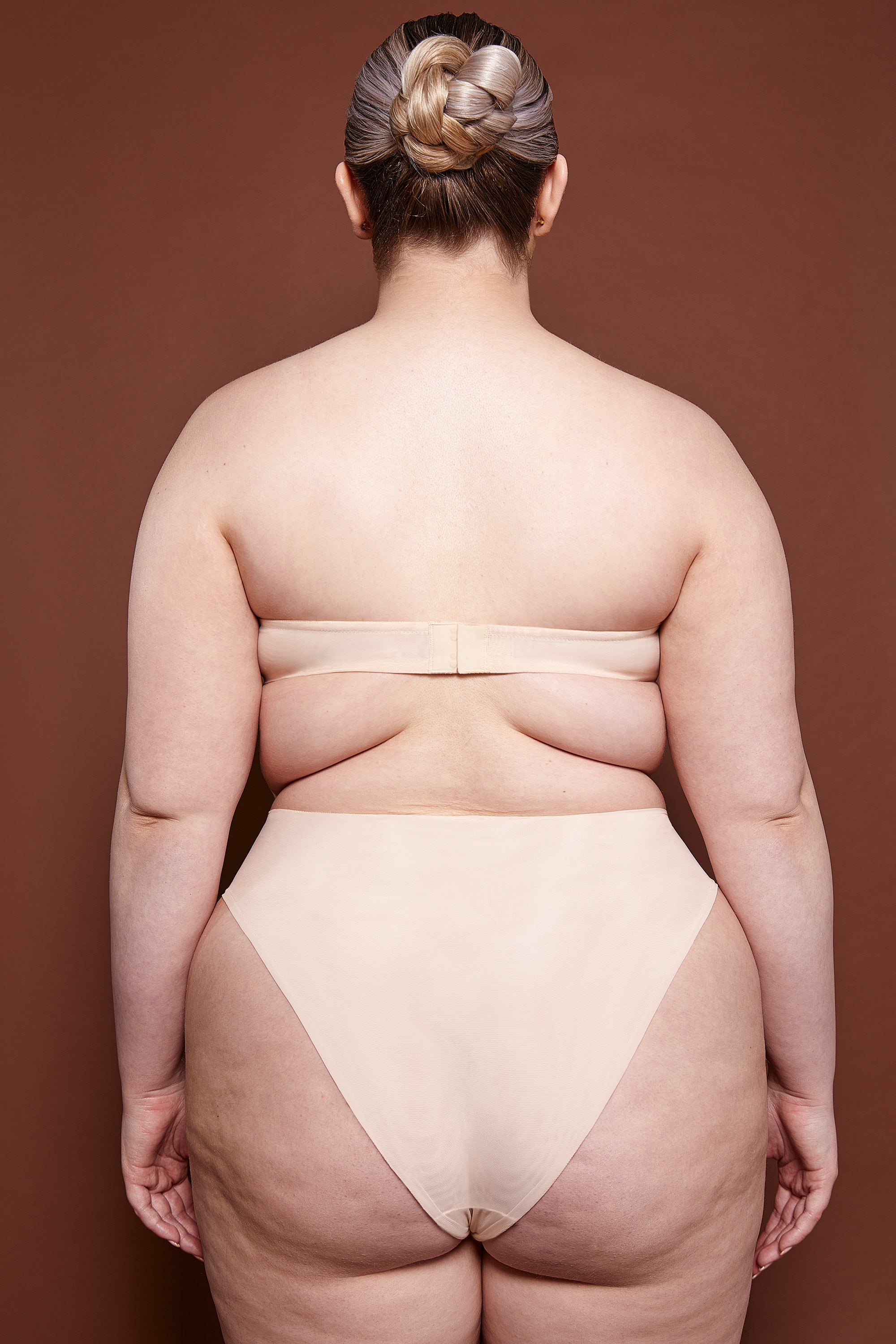 Intimates Soft Mesh High Waisted Knicker in Beige - Image 4